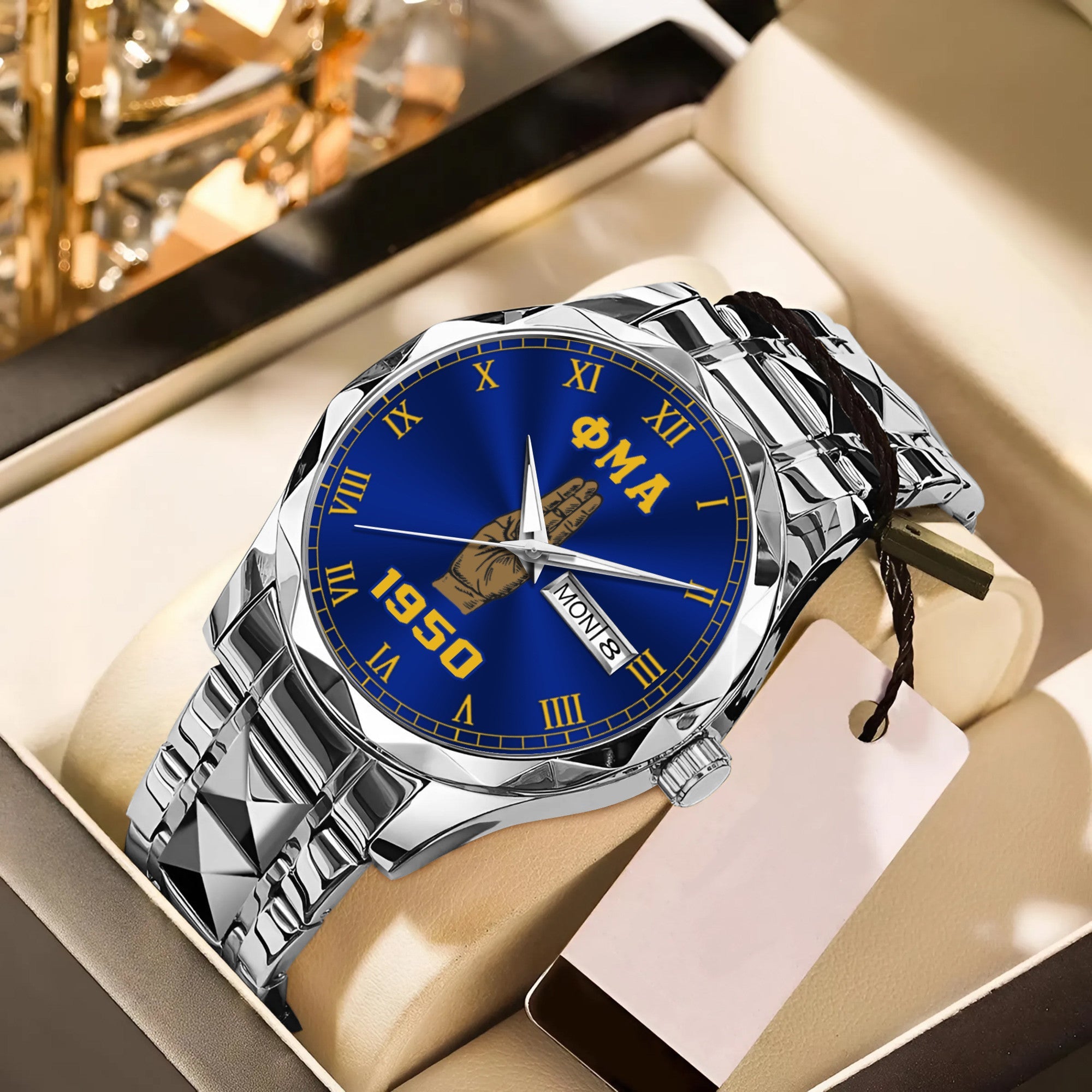 Greeklife Accessories - Alpha Phi Omega Handsign Alloy Luxury Quartz Watch A31