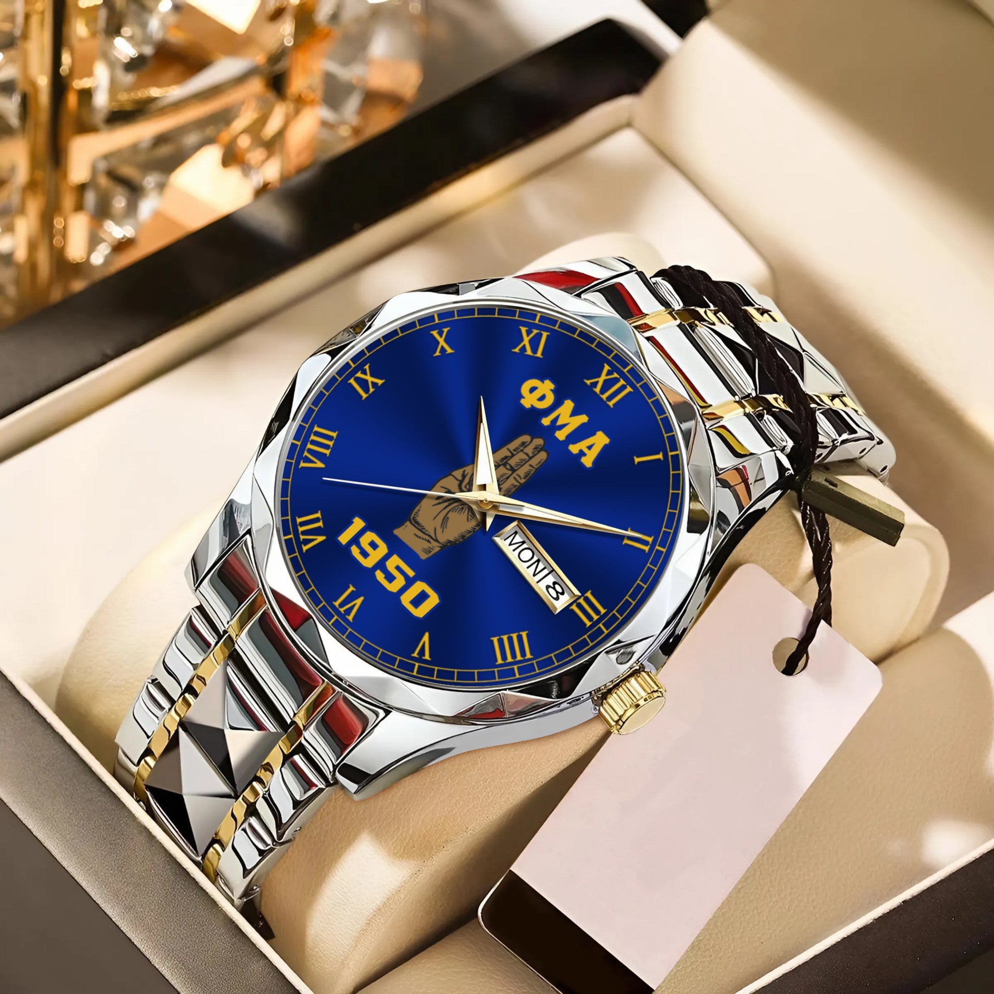 Greeklife Accessories - Alpha Phi Omega Handsign Alloy Luxury Quartz Watch A31