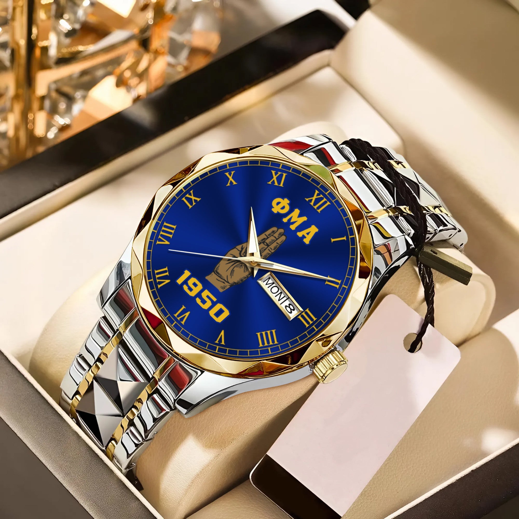 Greeklife Accessories - Alpha Phi Omega Handsign Alloy Luxury Quartz Watch A31