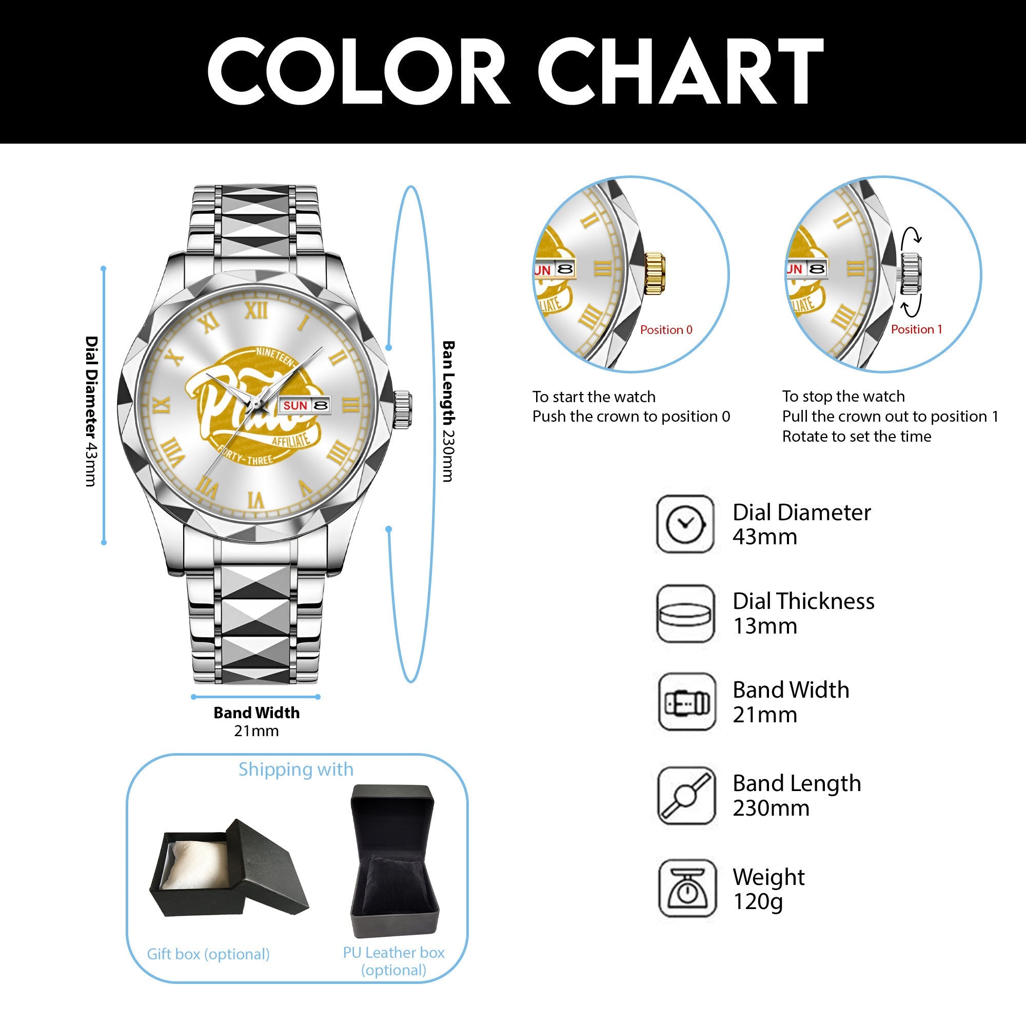 Greeklife Accessories - Philo Affiliate Sorority Alloy Luxury Quartz Watch A31