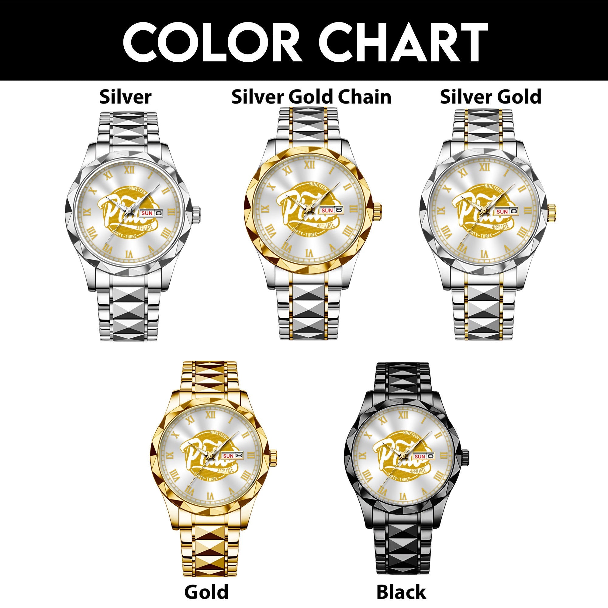 Greeklife Accessories - Philo Affiliate Sorority Alloy Luxury Quartz Watch A31