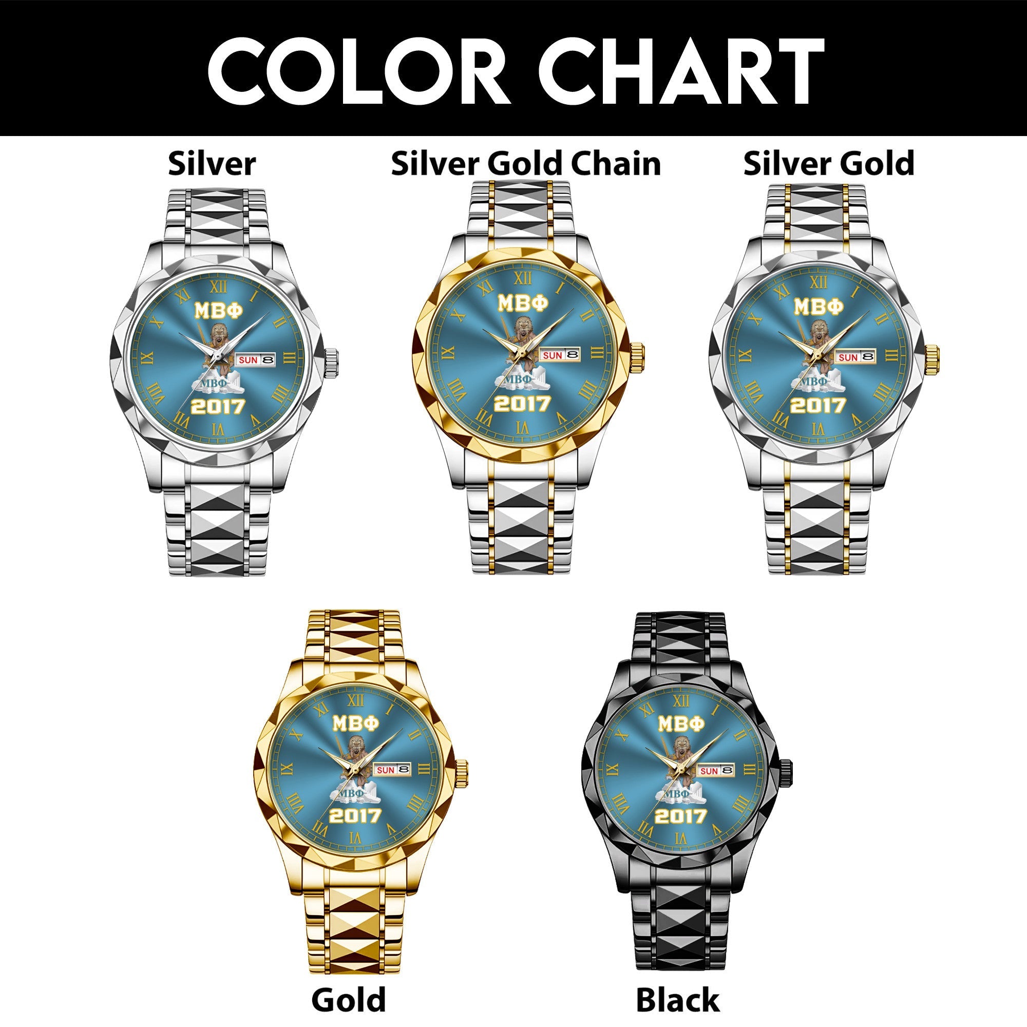 Greeklife Accessories - Mu Beta Phi Military Fraternity King Alloy Luxury Quartz Watch A31