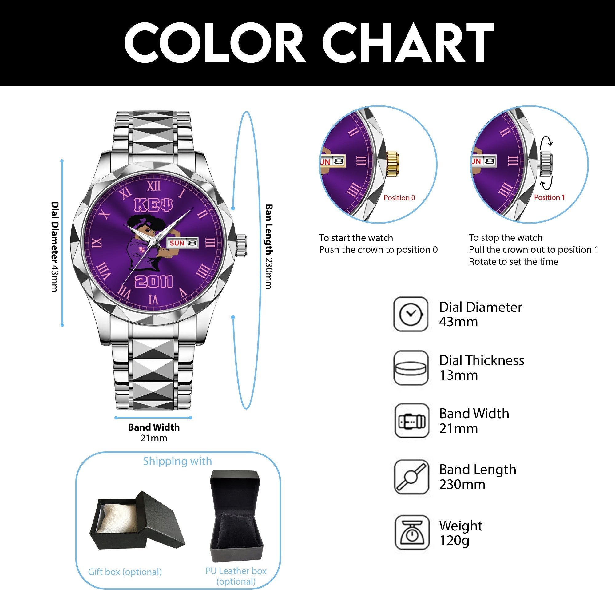 Greeklife Accessories - Kappa Epsilon Psi Military Sorority Lady Alloy Luxury Quartz Watch A31