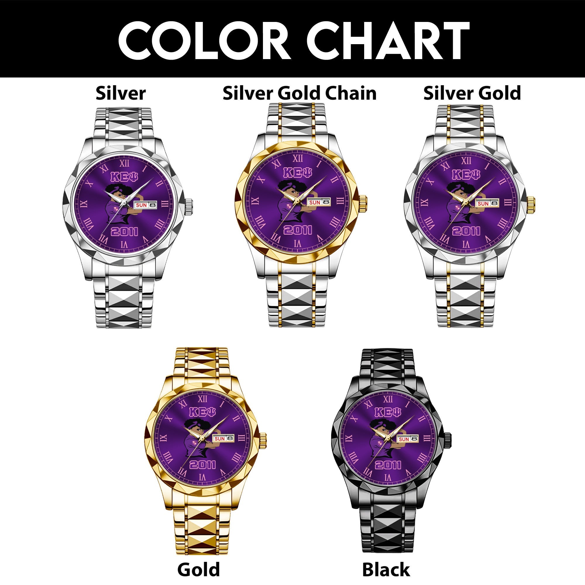 Greeklife Accessories - Kappa Epsilon Psi Military Sorority Lady Alloy Luxury Quartz Watch A31