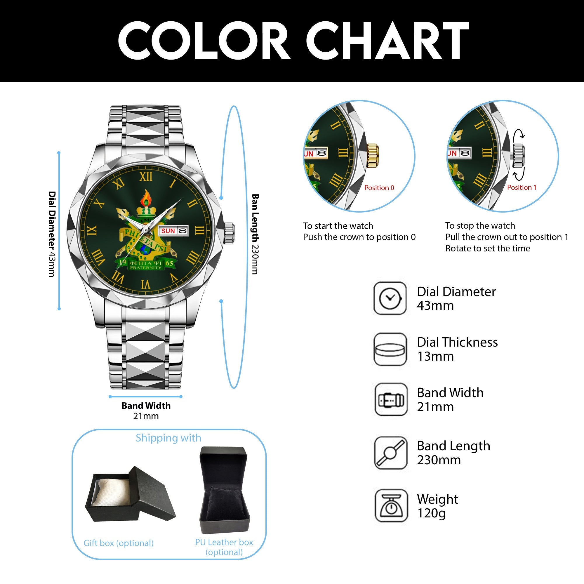 Greeklife Accessories - Phi Eta Psi Fraternity Alloy Luxury Quartz Watch A31