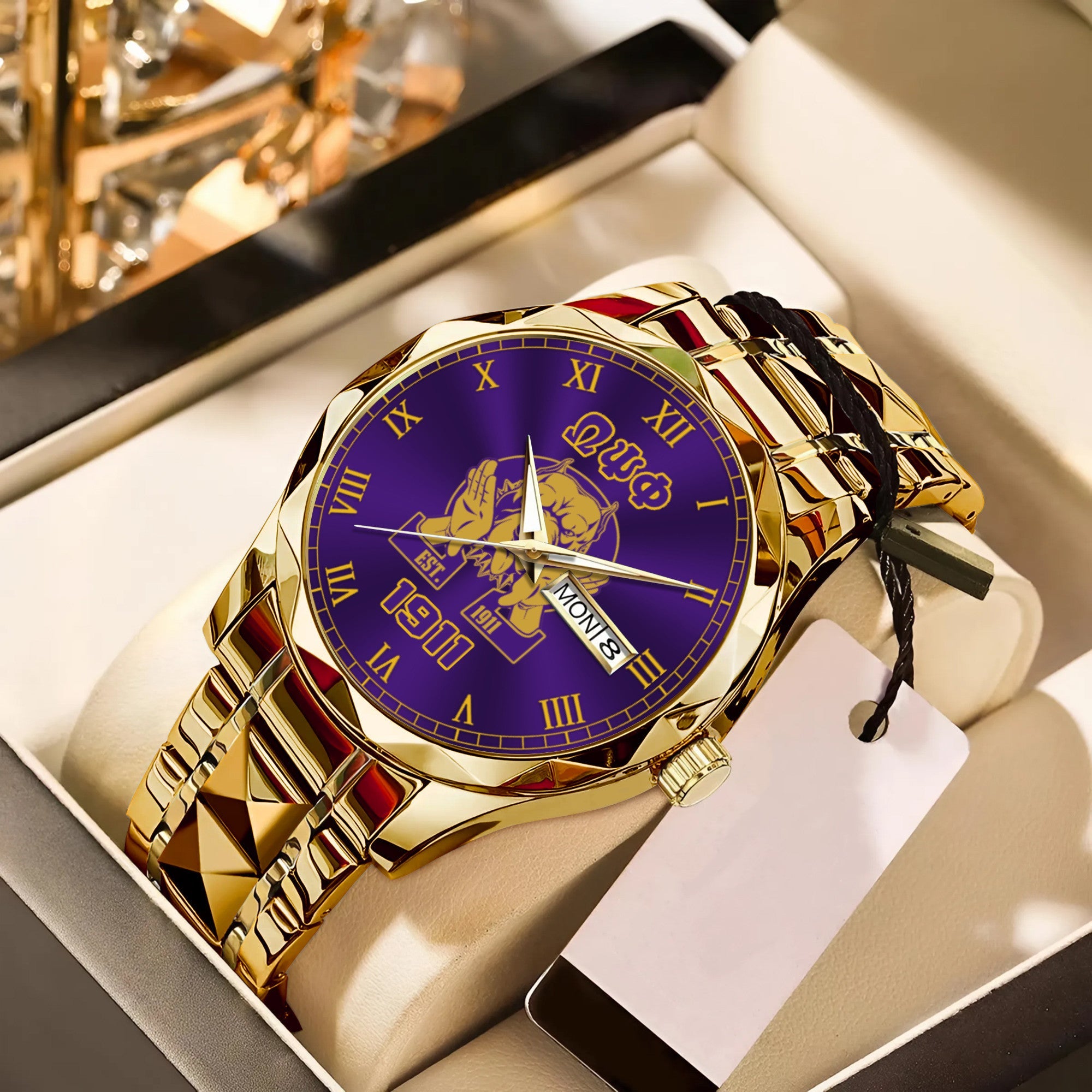 Greeklife Accessories - Omega Psi Phi Fraternity Bulldog Alloy Luxury Quartz Watch A31