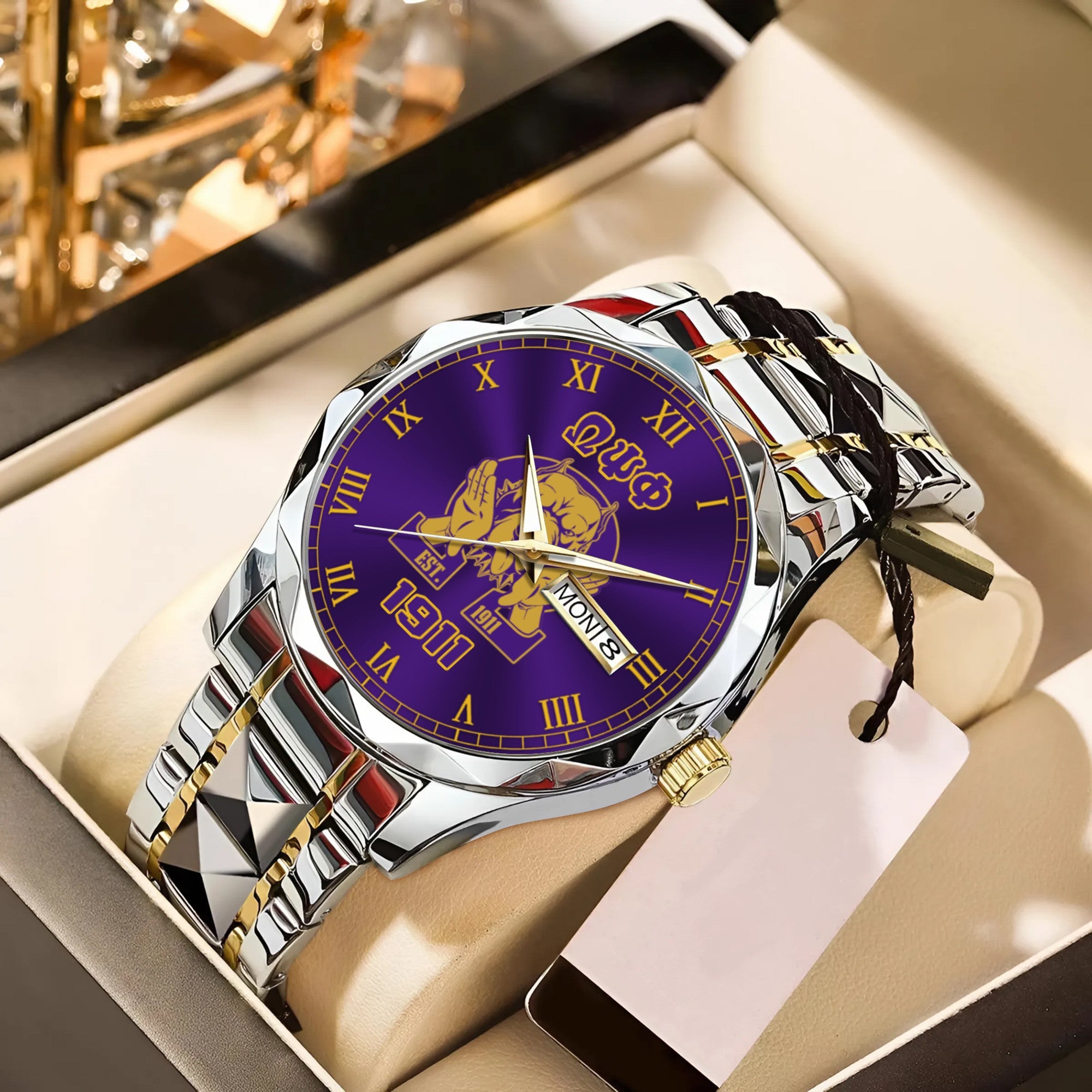 Greeklife Accessories - Omega Psi Phi Fraternity Bulldog Alloy Luxury Quartz Watch A31