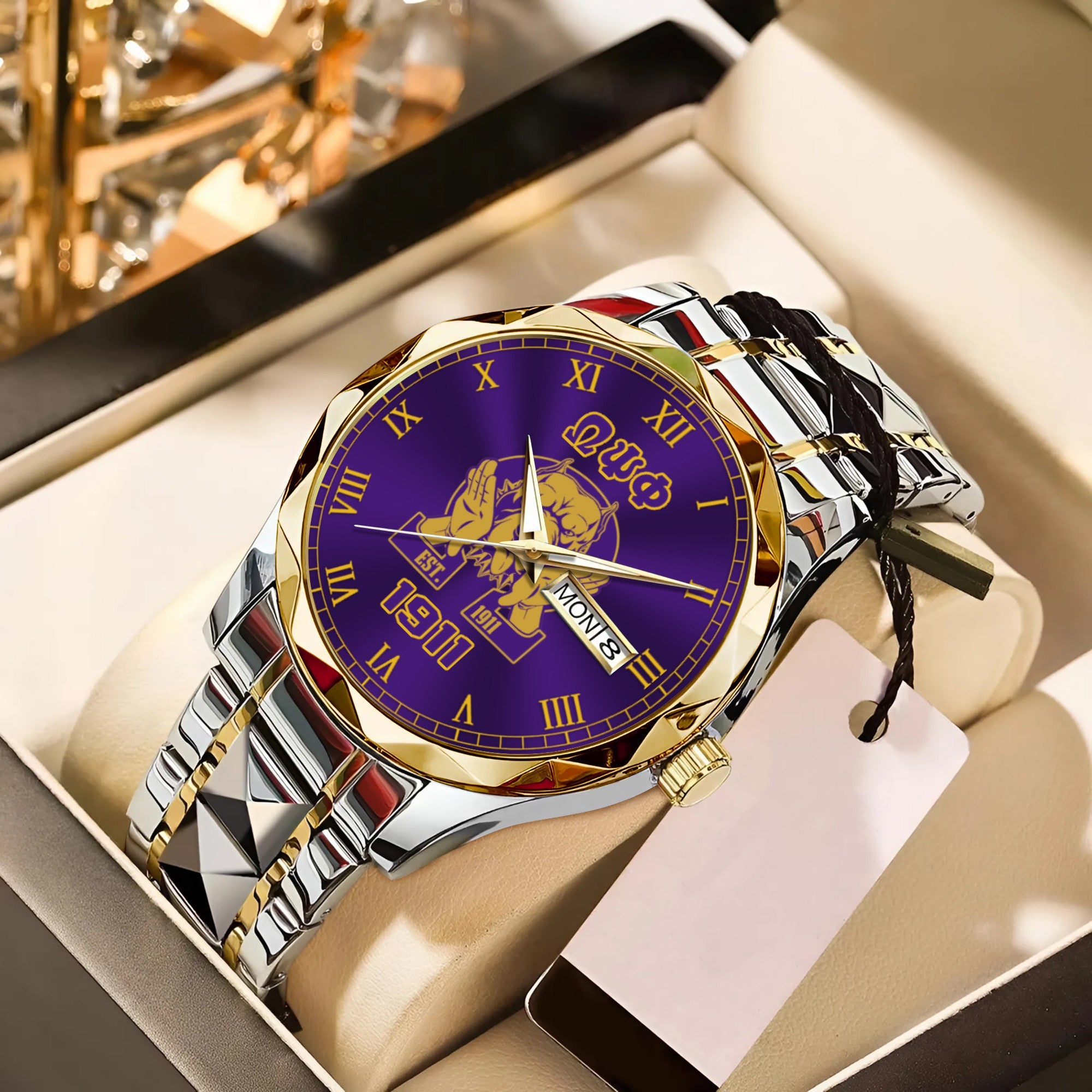 Greeklife Accessories - Omega Psi Phi Fraternity Bulldog Alloy Luxury Quartz Watch A31