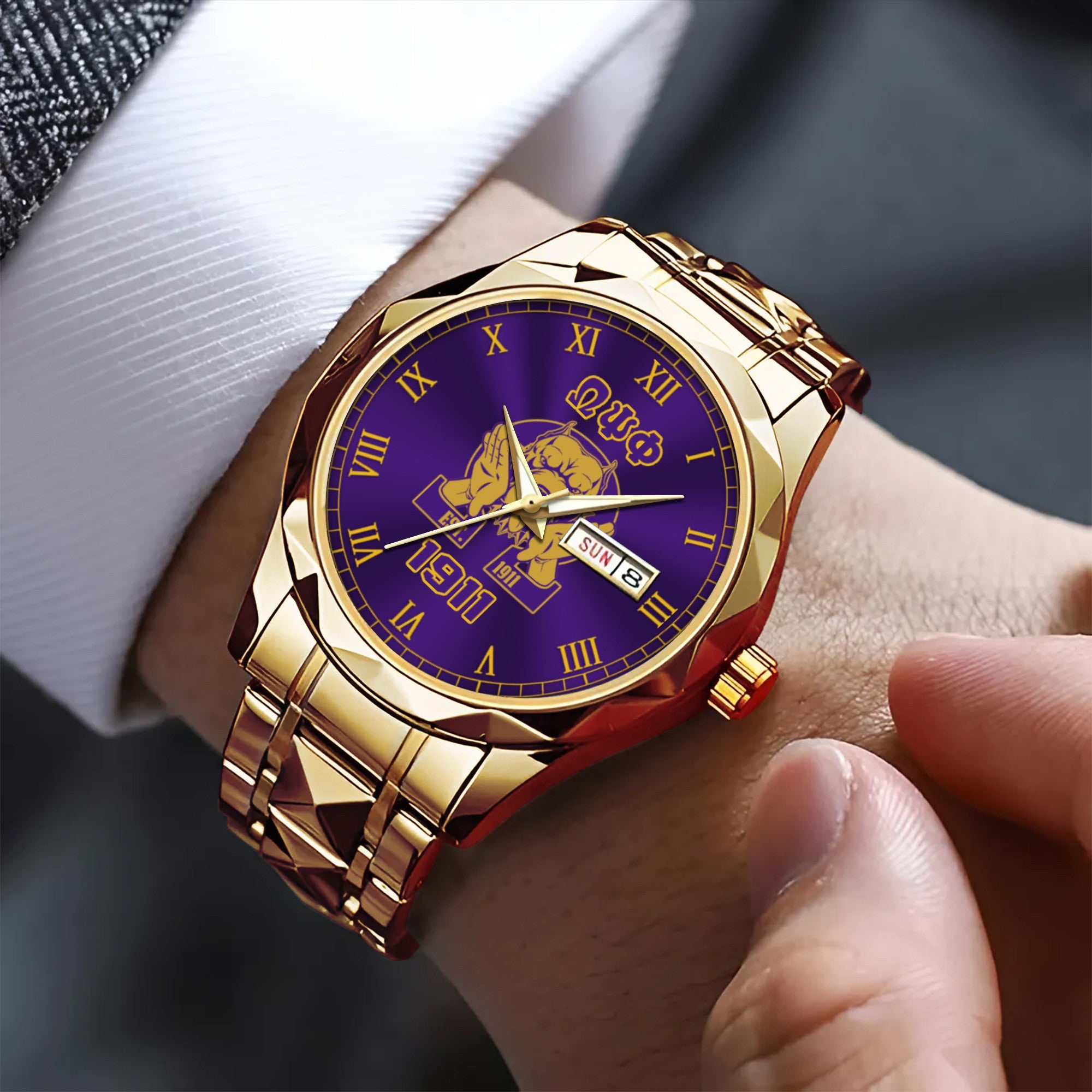 Greeklife Accessories - Omega Psi Phi Fraternity Bulldog Alloy Luxury Quartz Watch A31