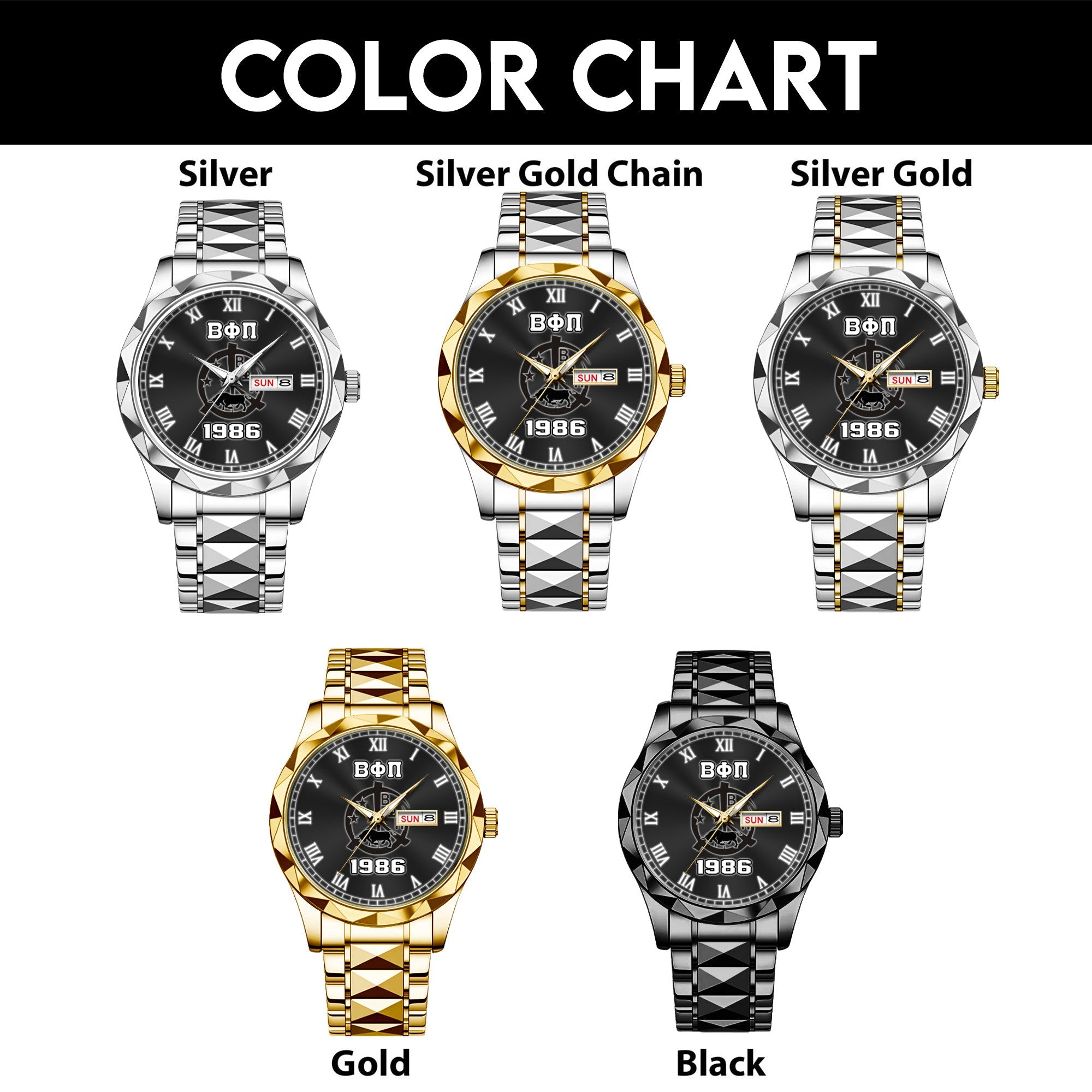 Greeklife Accessories - Beta Phi Pi Fraternity Gaur Alloy Luxury Quartz Watch A31