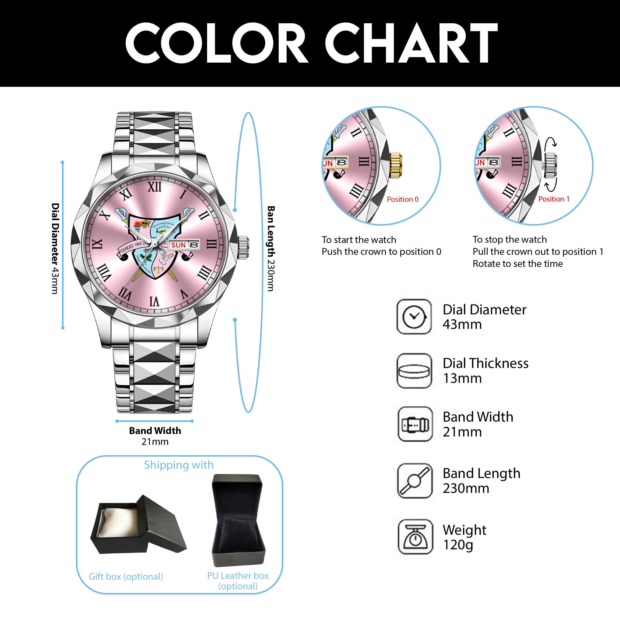Greeklife Accessories - Gamma Phi Delta Sorority Alloy Luxury Quartz Watch A31