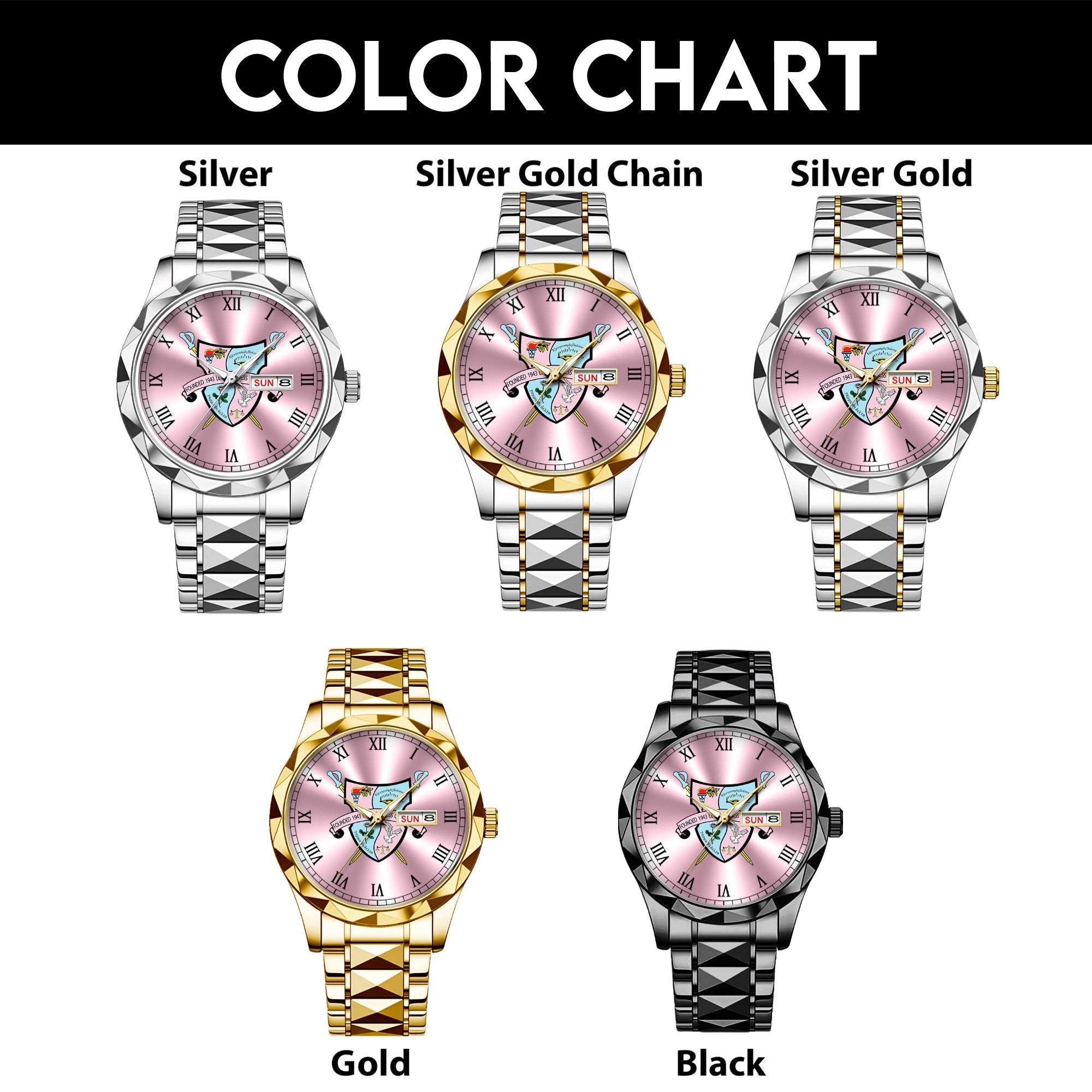 Greeklife Accessories - Gamma Phi Delta Sorority Alloy Luxury Quartz Watch A31