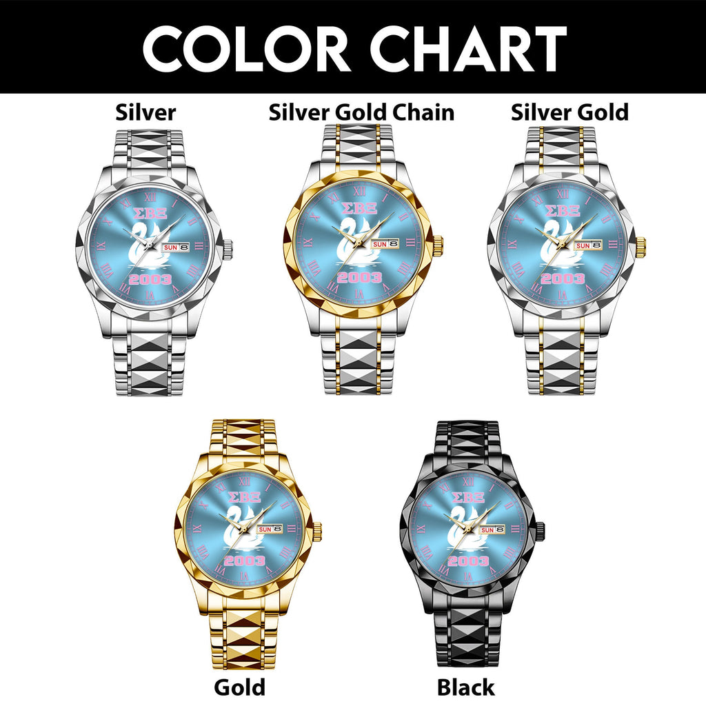 Greeklife Accessories - Sigma Beta Xi Sorority Swans Alloy Luxury Quartz Watch A31