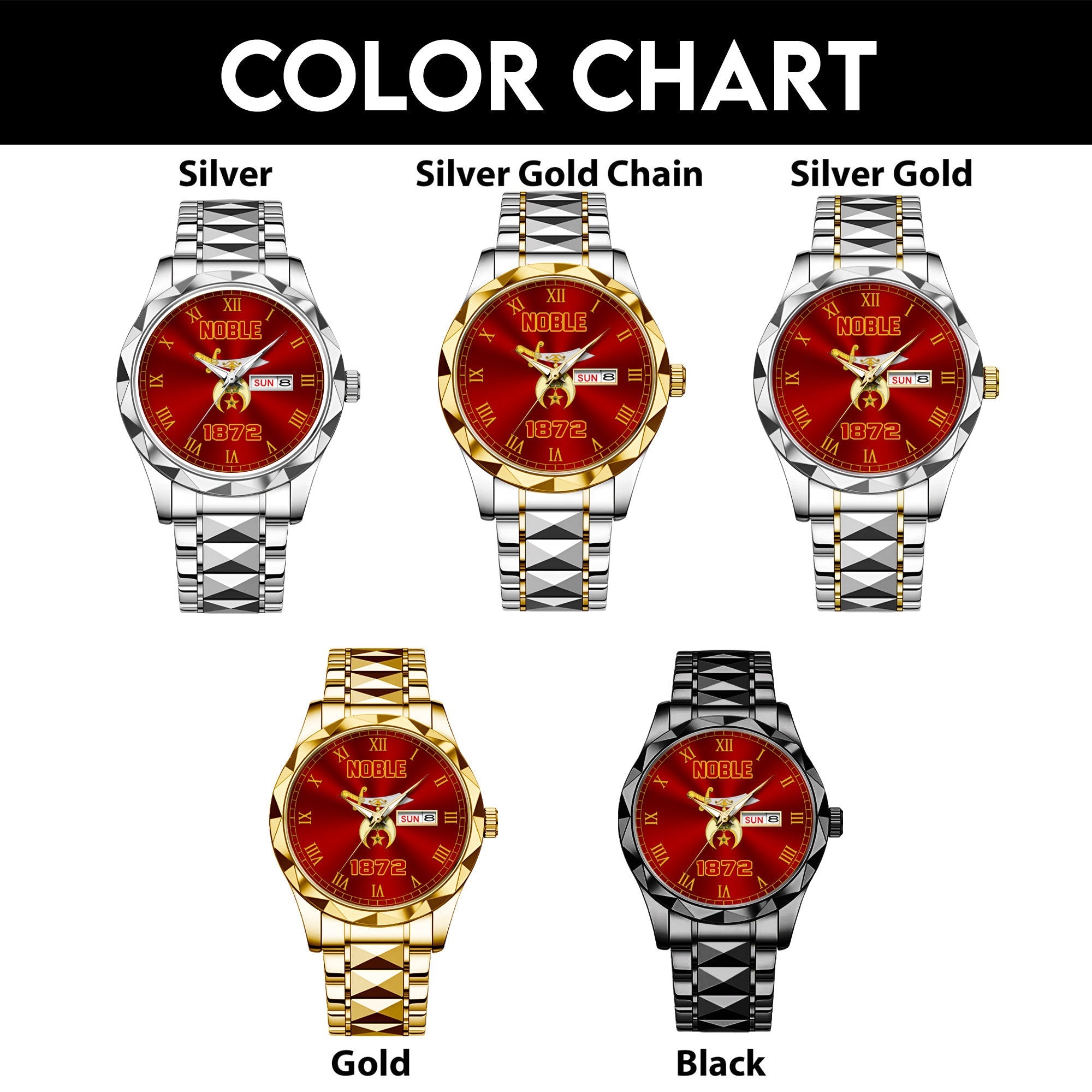 Greeklife Accessories - Shriner Noble Pharaoh Burning Sands Alloy Luxury Quartz Watch A31