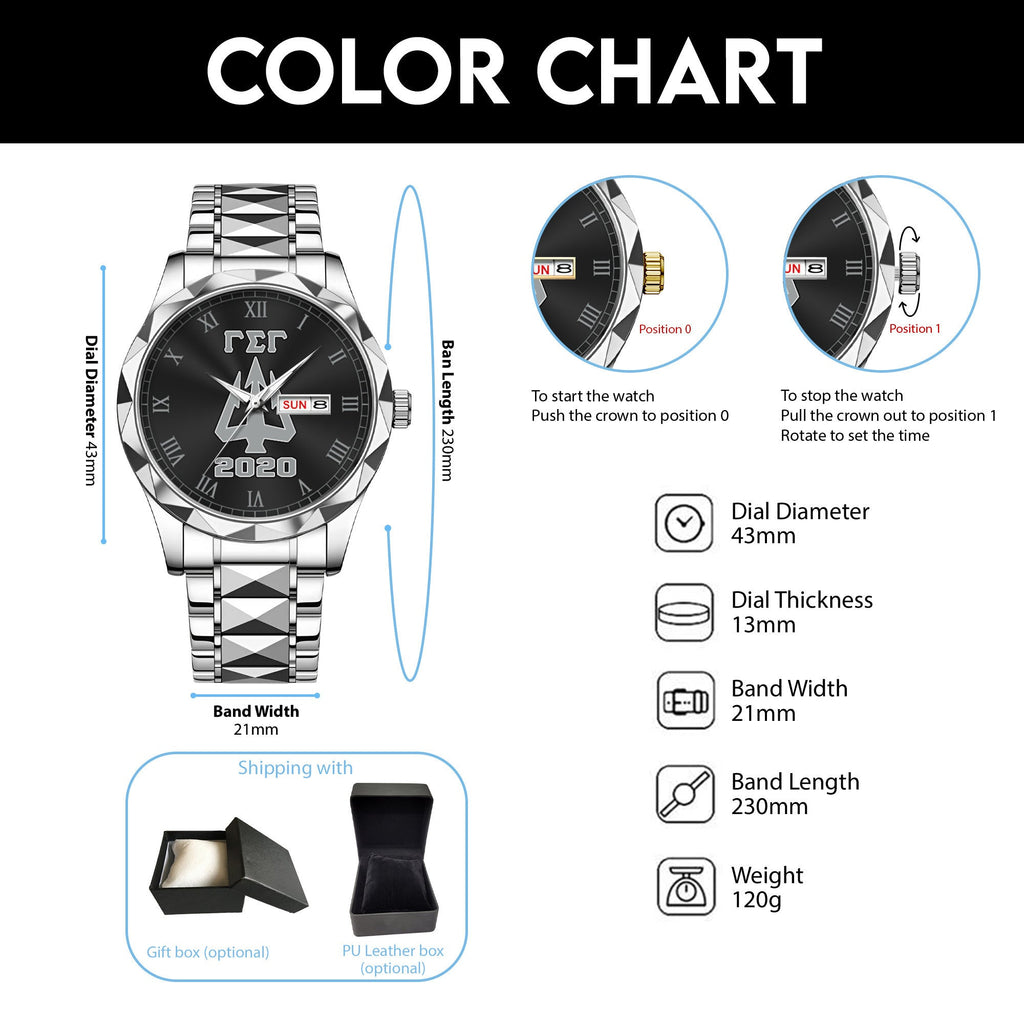 Greeklife Accessories - Gamma Sigma Gamma Fraternity Trident Alloy Luxury Quartz Watch A31