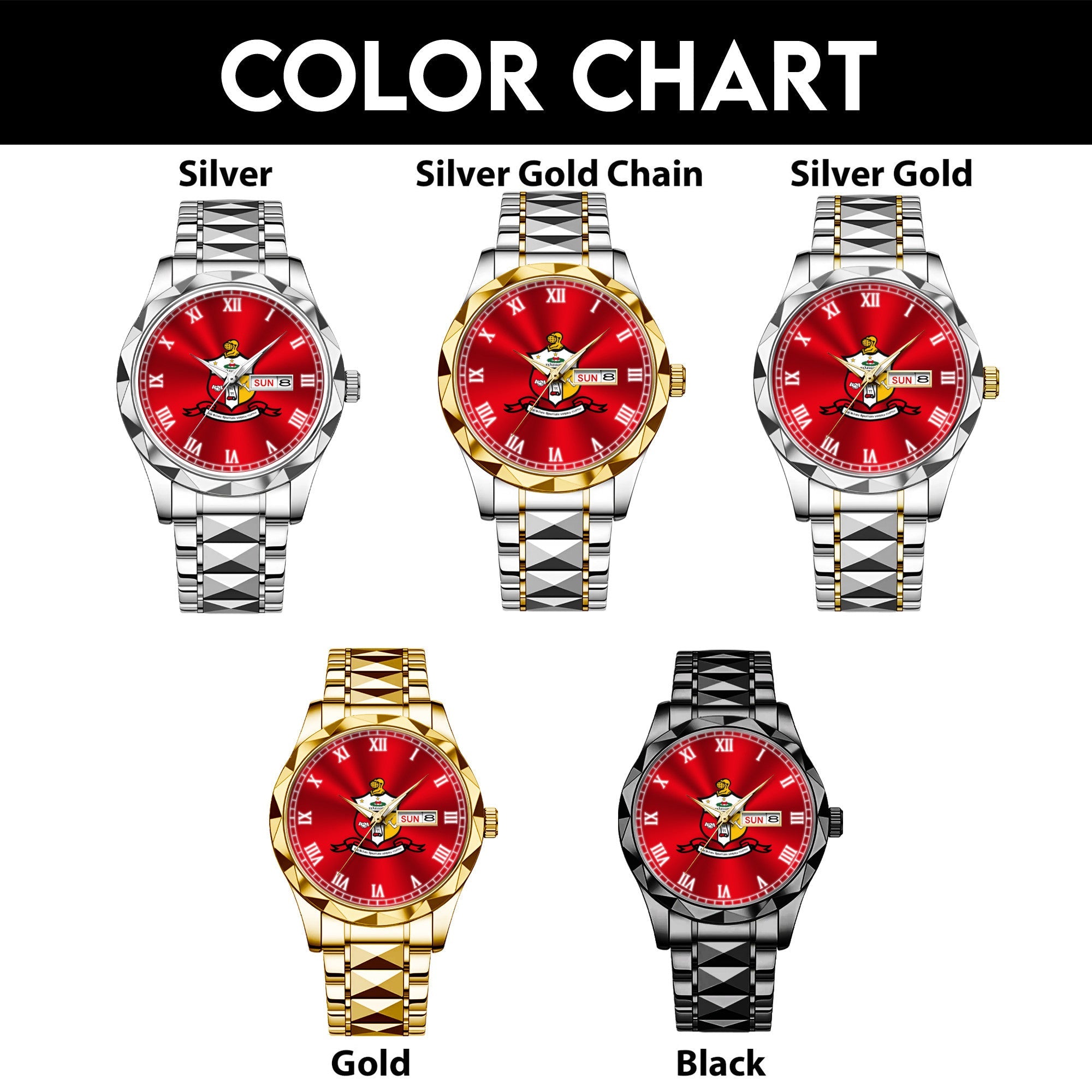 Greeklife Accessories - Kappa Alpha Psi Fraternity Alloy Luxury Quartz Watch A31