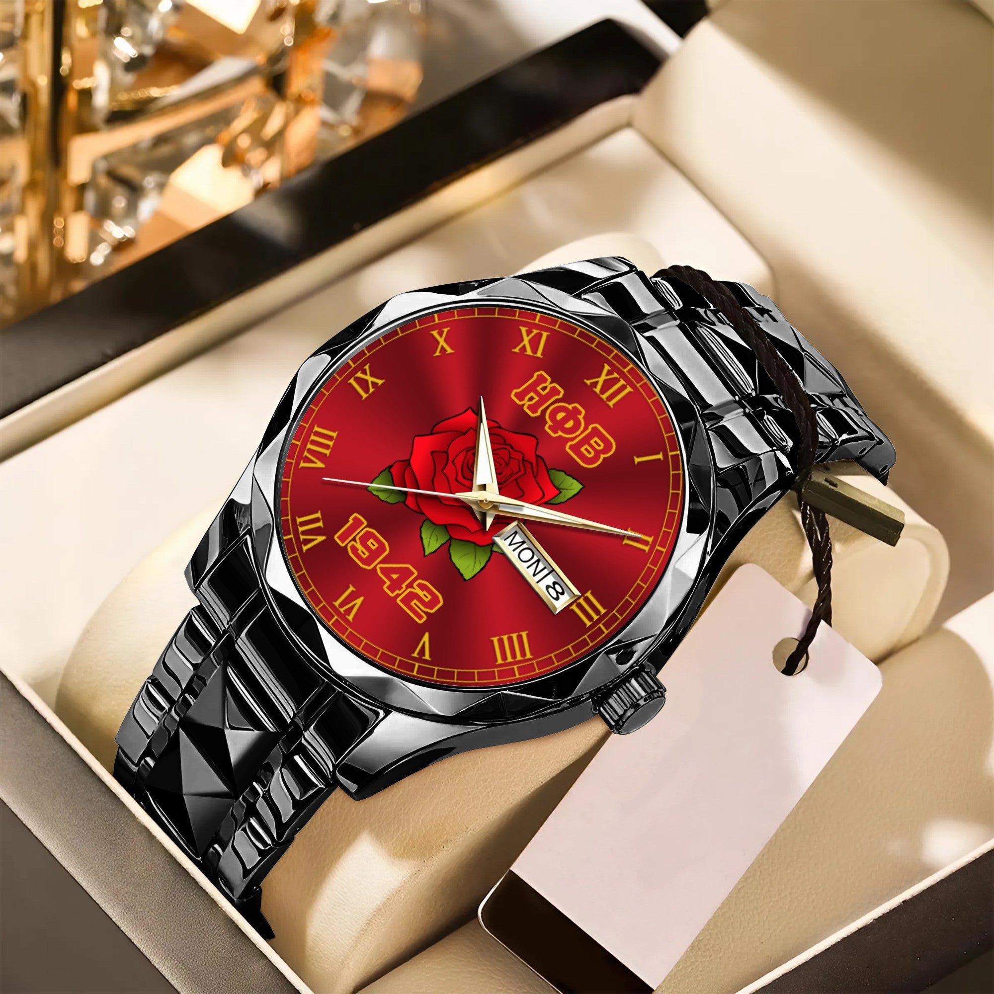 Greeklife Accessories - Eta Phi Beta Sorority Rose Alloy Luxury Quartz Watch A31