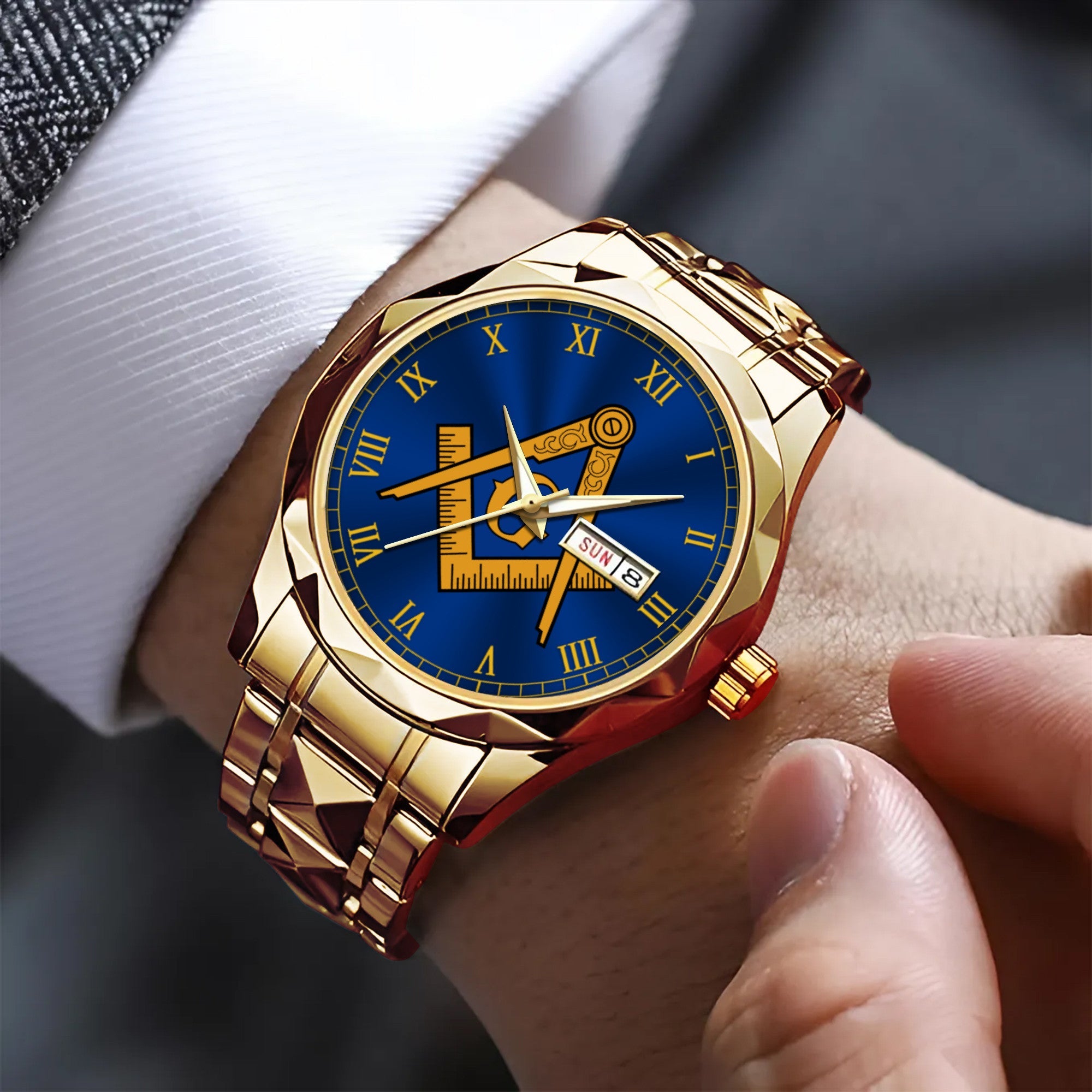 Greeklife Accessories - Freemasonry   Blue Alloy Luxury Quartz Watch A31