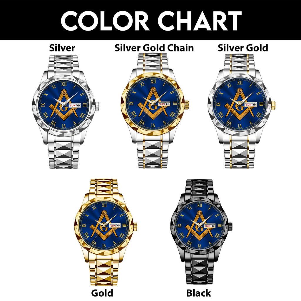 Greeklife Accessories - Freemasonry   Blue Alloy Luxury Quartz Watch A31
