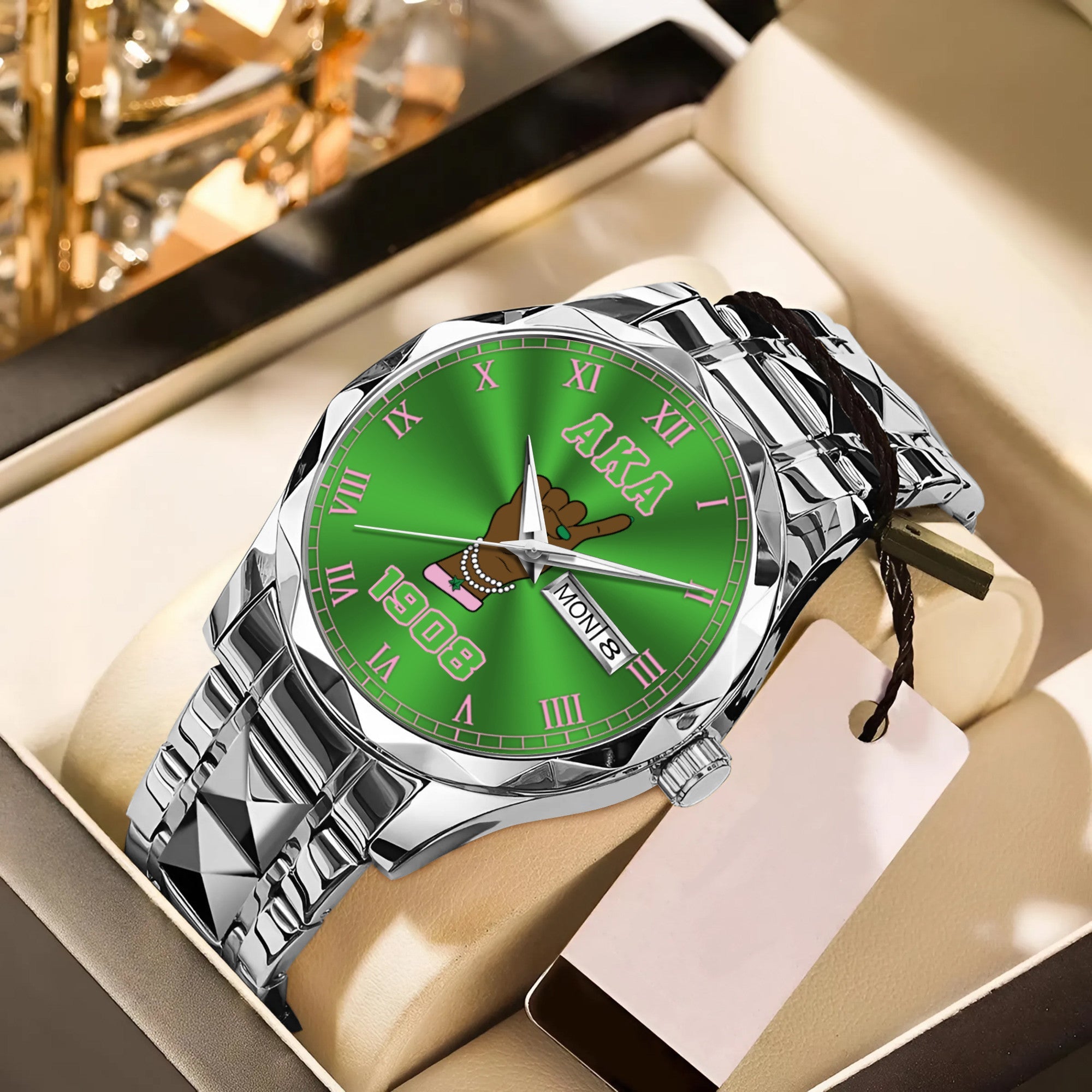 Greeklife Accessories - Alpha Kappa Alpha Sorority Handsign Alloy Luxury Quartz Watch A31