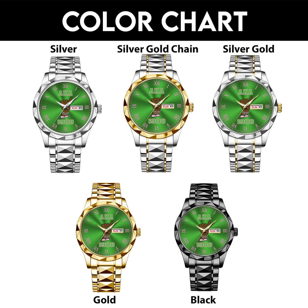 Greeklife Accessories - Alpha Kappa Alpha Sorority Handsign Alloy Luxury Quartz Watch A31