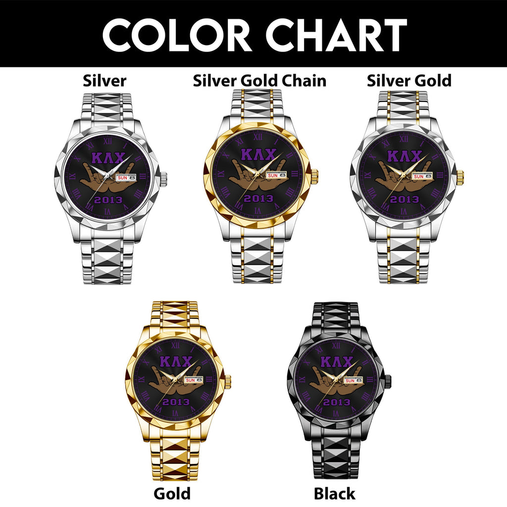 Greeklife Accessories - Kappa Lambda Chi Military Fraternity Handsign Alloy Luxury Quartz Watch A31