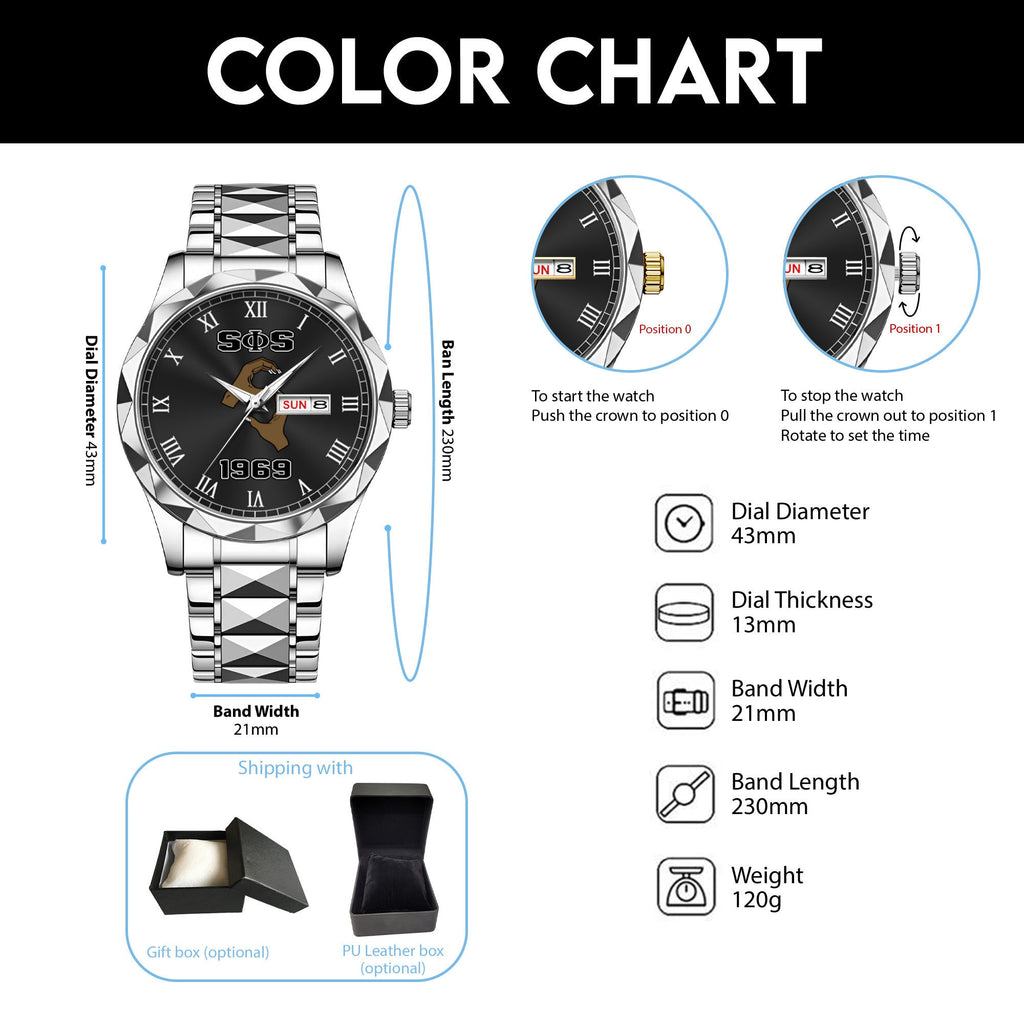 Greeklife Accessories - Swing Phi Swing Social Fellowship Handsign Alloy Luxury Quartz Watch A31