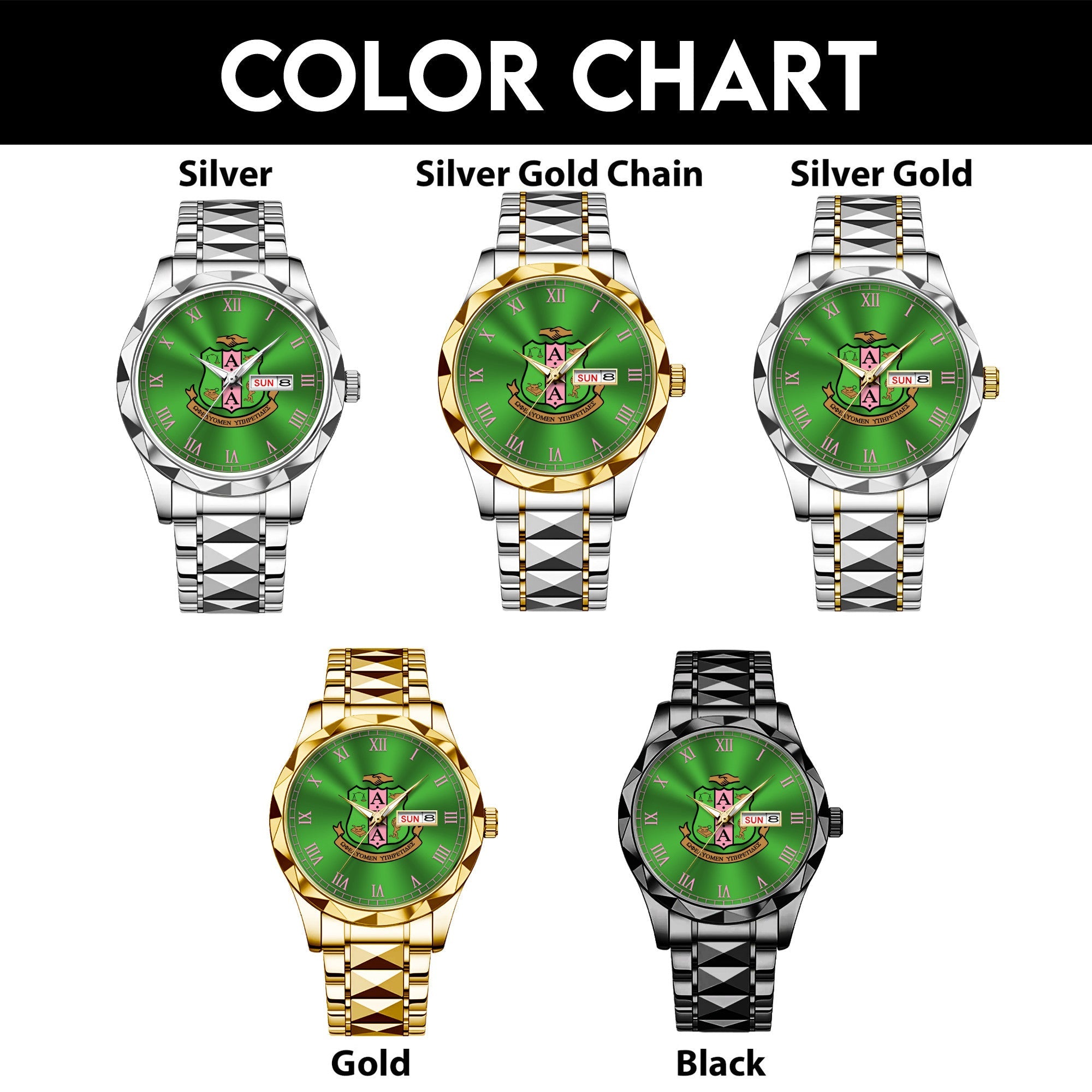 Greeklife Accessories - Alpha Kappa Alpha Sorority Alloy Luxury Quartz Watch A31