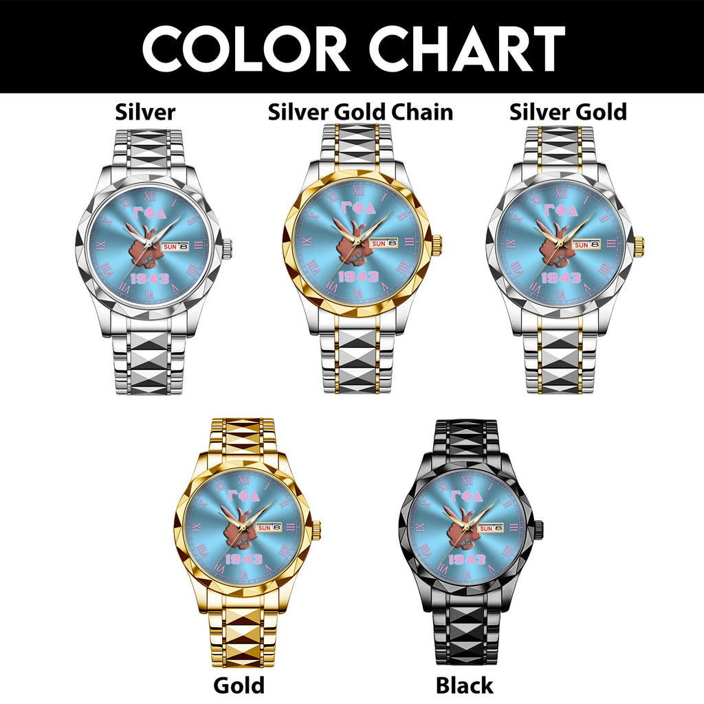 Greeklife Accessories - Gamma Phi Delta Sorority Handsign Alloy Luxury Quartz Watch A31
