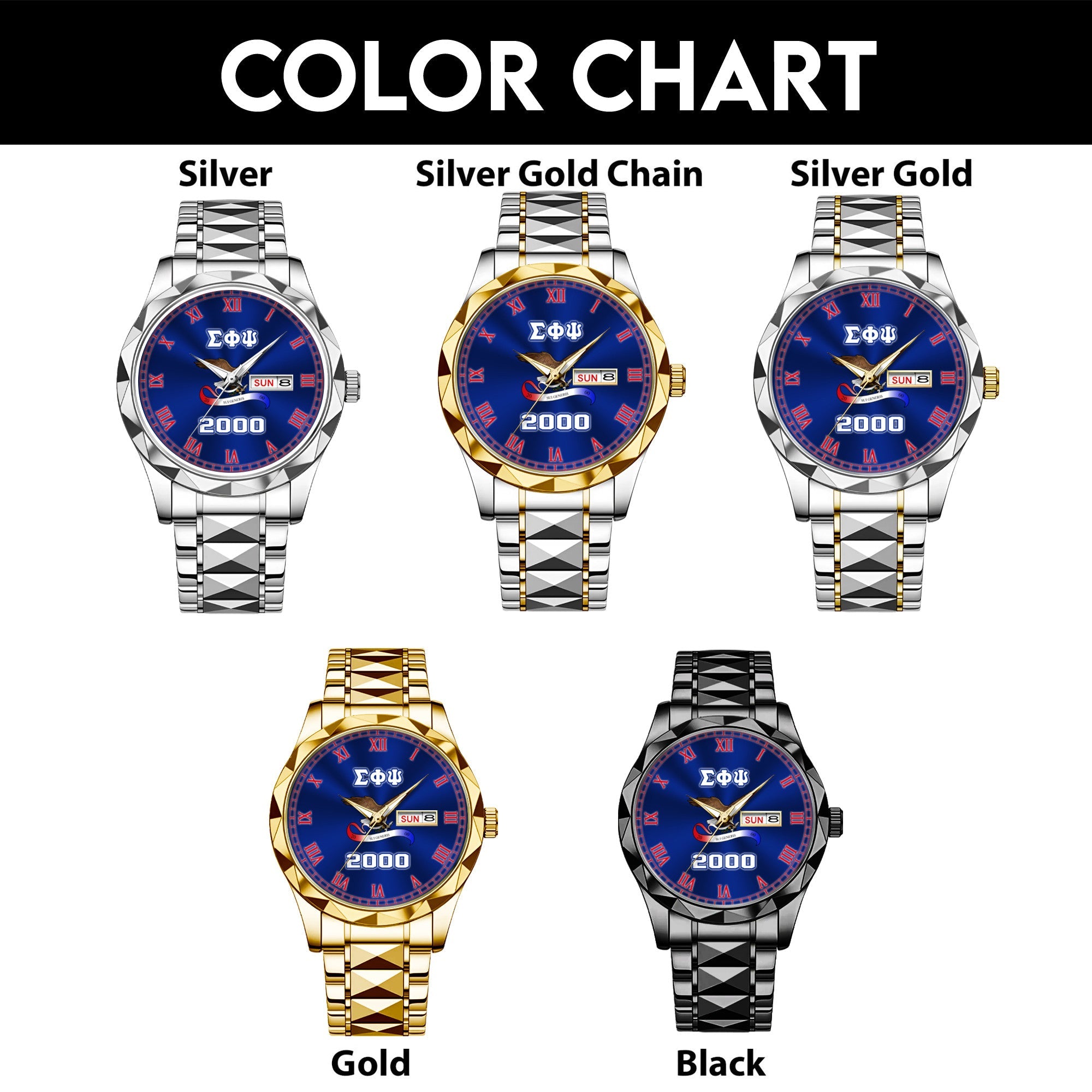 Greeklife Accessories - Sigma Phi Psi Military Sorority Eagle Alloy Luxury Quartz Watch A31