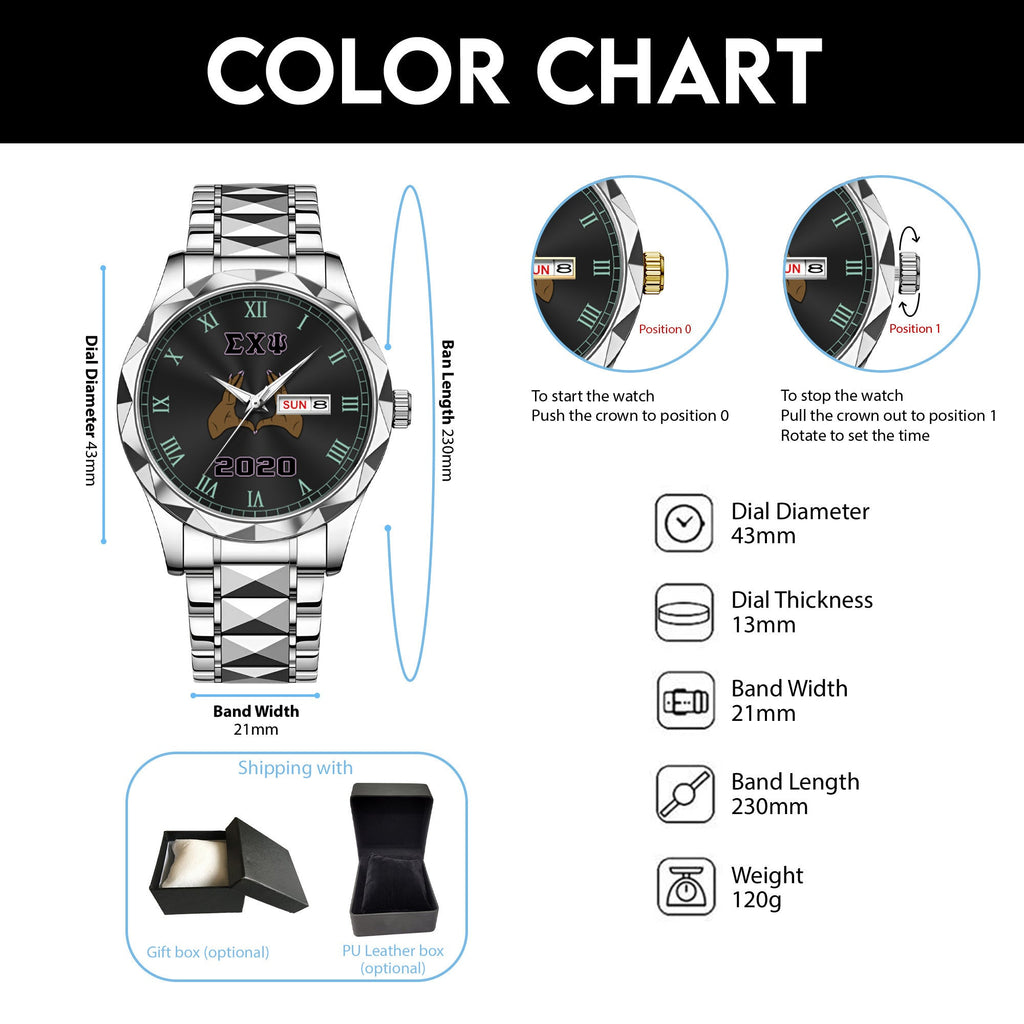 Greeklife Accessories - Sigma Chi Psi Sorority Handsign Alloy Luxury Quartz Watch A31