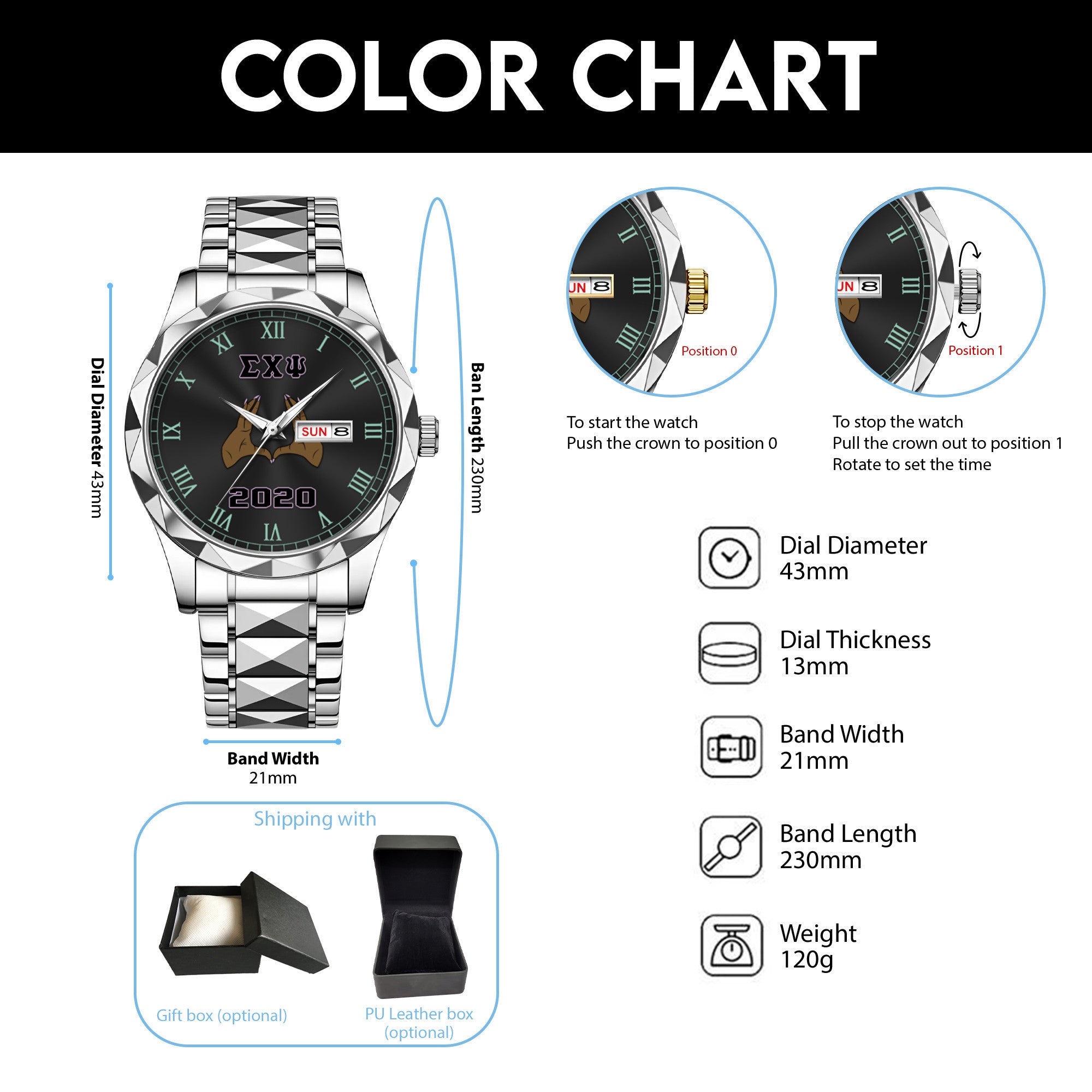 Greeklife Accessories - Sigma Chi Psi Sorority Handsign Alloy Luxury Quartz Watch A31