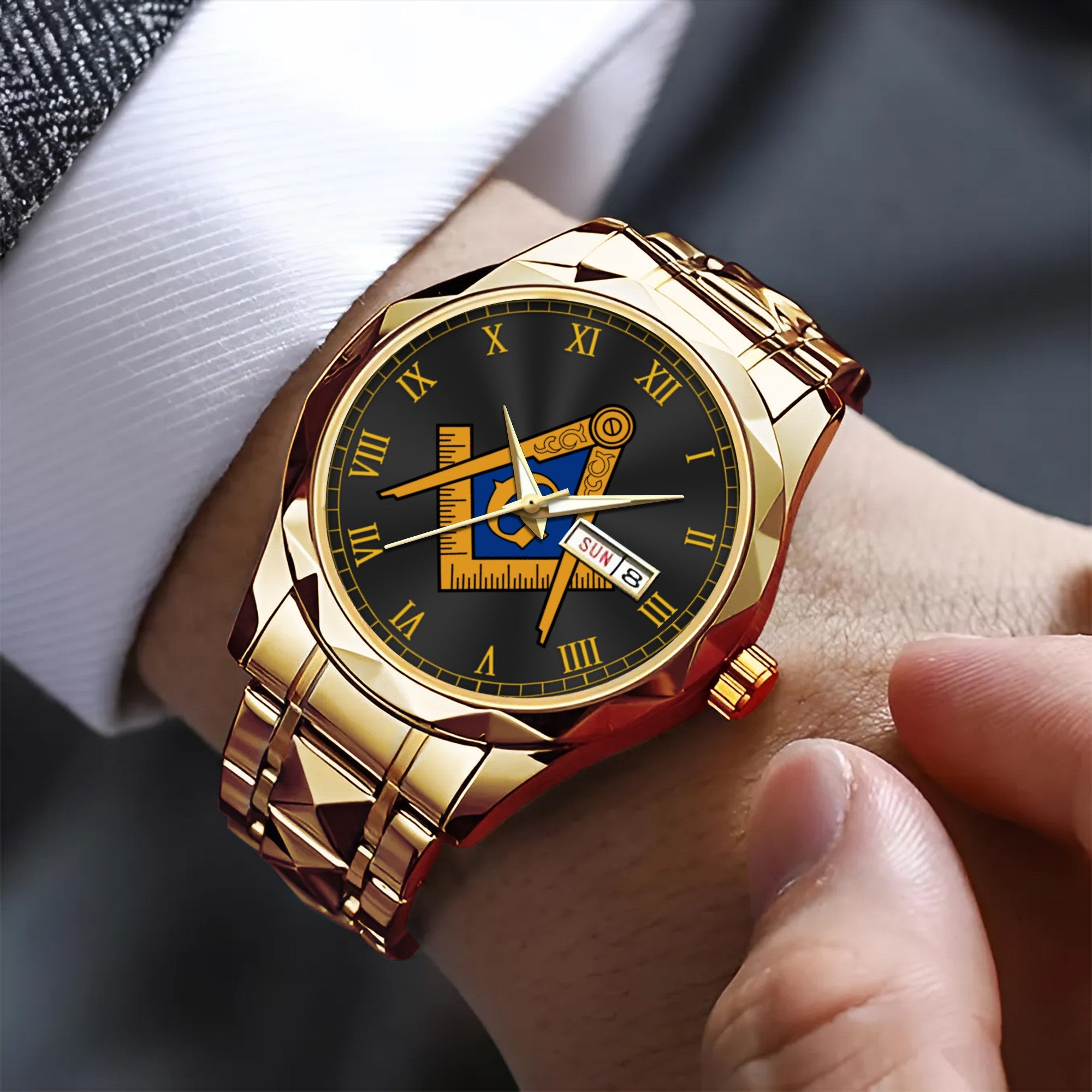 Greeklife Accessories - Freemasonry Prince Hall Black Alloy Luxury Quartz Watch A31