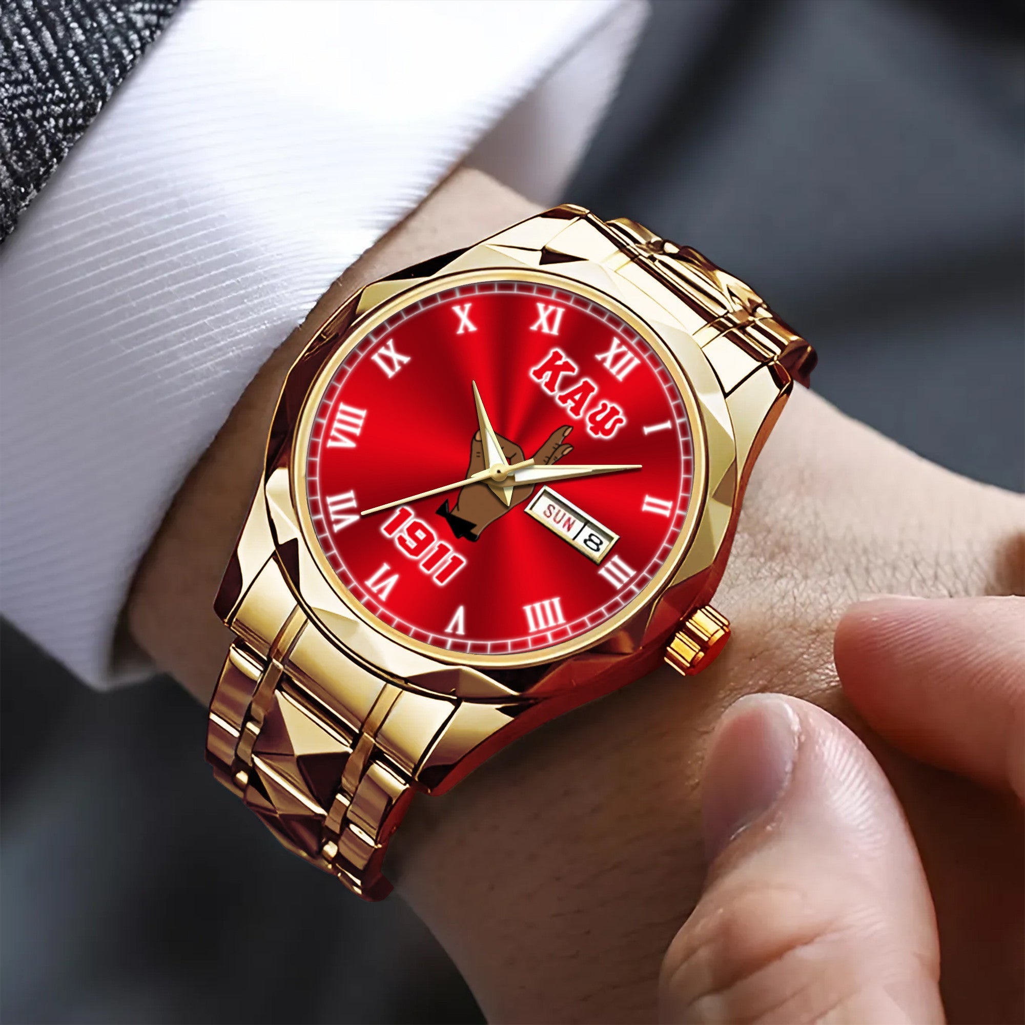 Greeklife Accessories - Kappa Alpha Psi Fraternity Handsign Alloy Luxury Quartz Watch A31