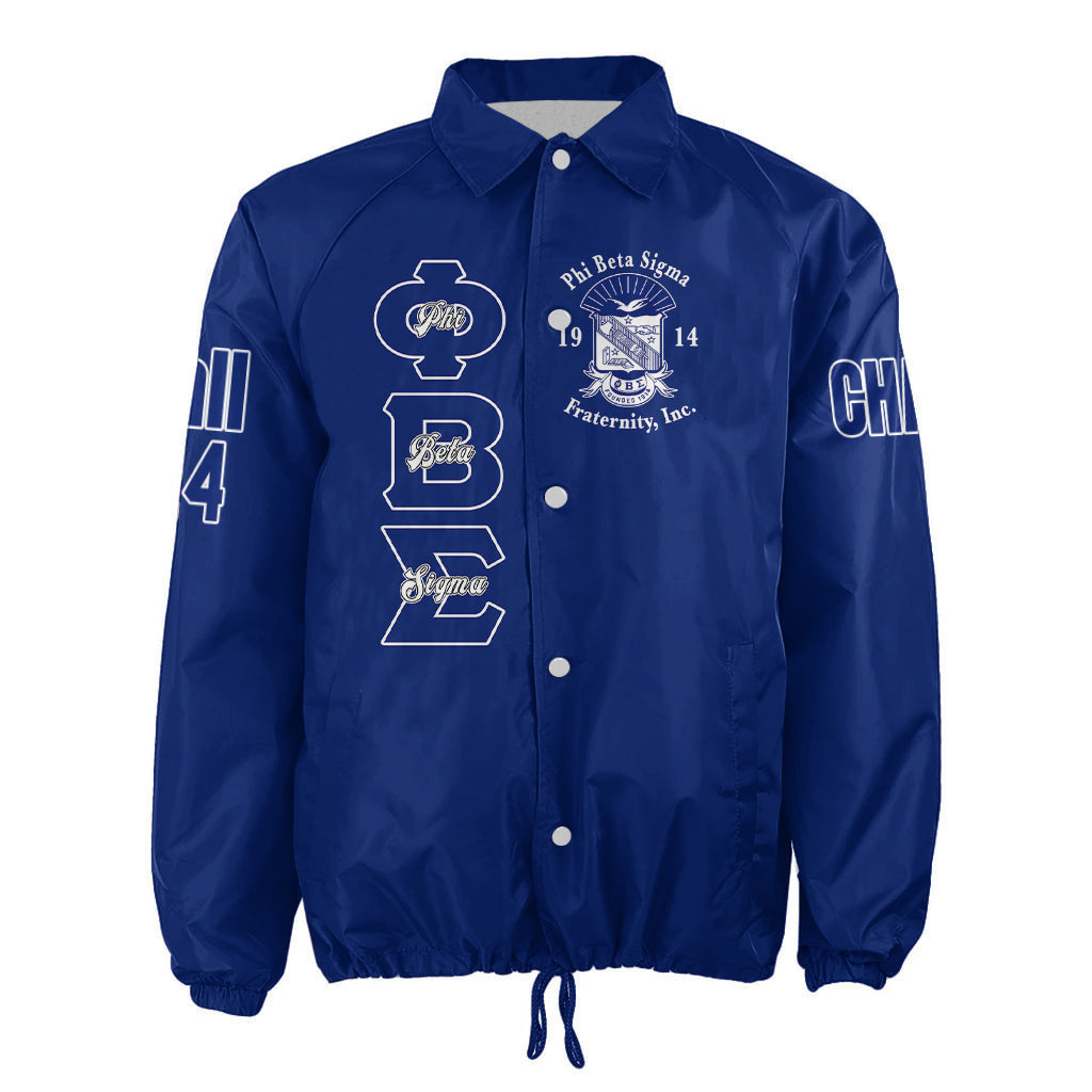 (Custom) Africazone Jacket - Phi Beta Sigma Fraternity Bleed Blue Crossing Jacket A31