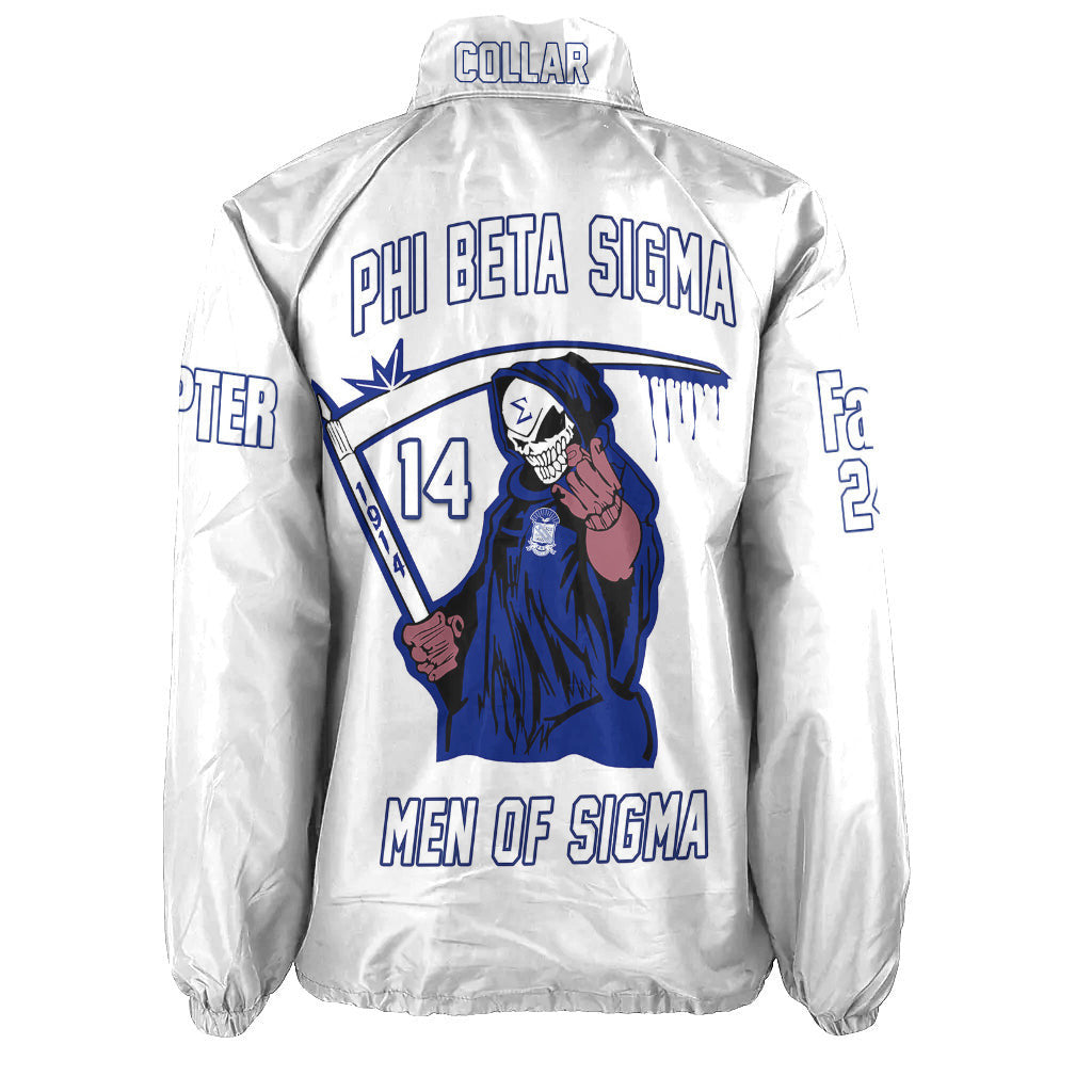 (Custom) Africazone Jacket - Phi Beta Sigma Fraternity Bleed Blue Crossing Jacket A31