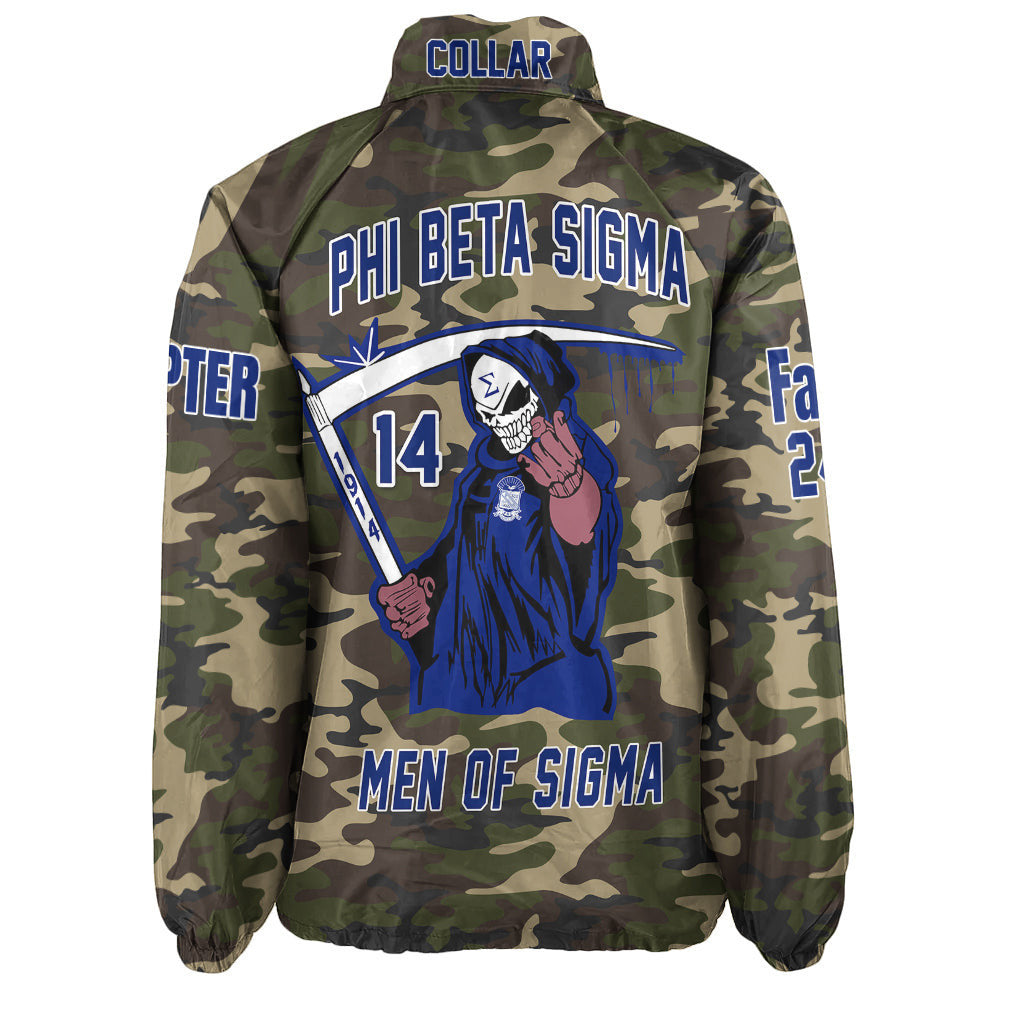 (Custom) Africazone Jacket - Phi Beta Sigma Fraternity Bleed Blue Crossing Jacket A31