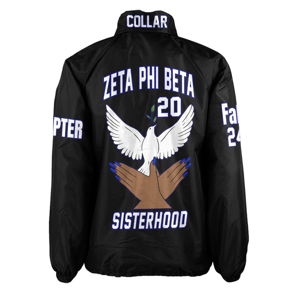 (Custom) Africazone Jacket - Zeta Phi Beta Handsign Dove Crossing Jacket A31