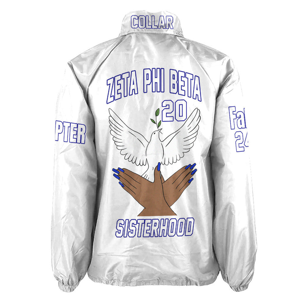 (Custom) Africazone Jacket - Zeta Phi Beta Handsign Dove Crossing Jacket A31