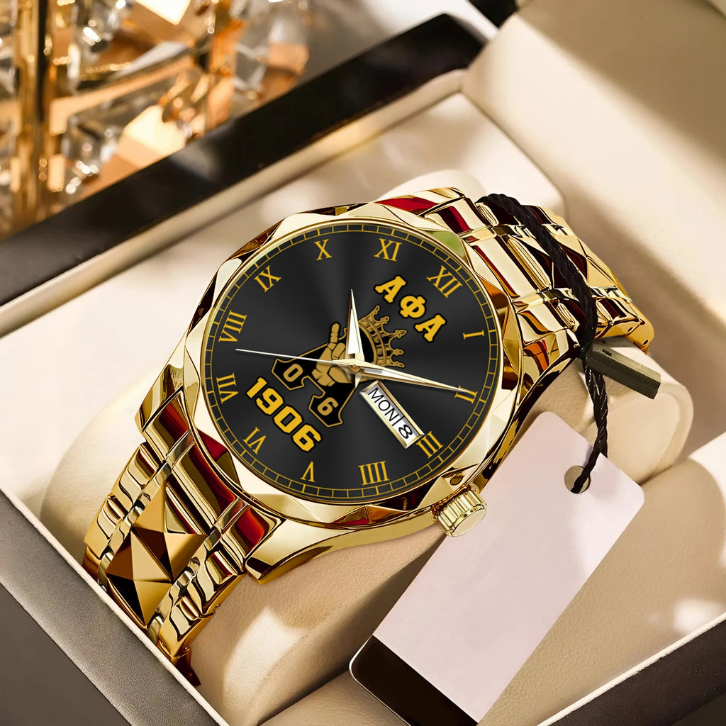 Greeklife Accessories - Alpha Phi Alpha Fraternity Handsign Alloy Luxury Quartz Watch A31 | Africazone