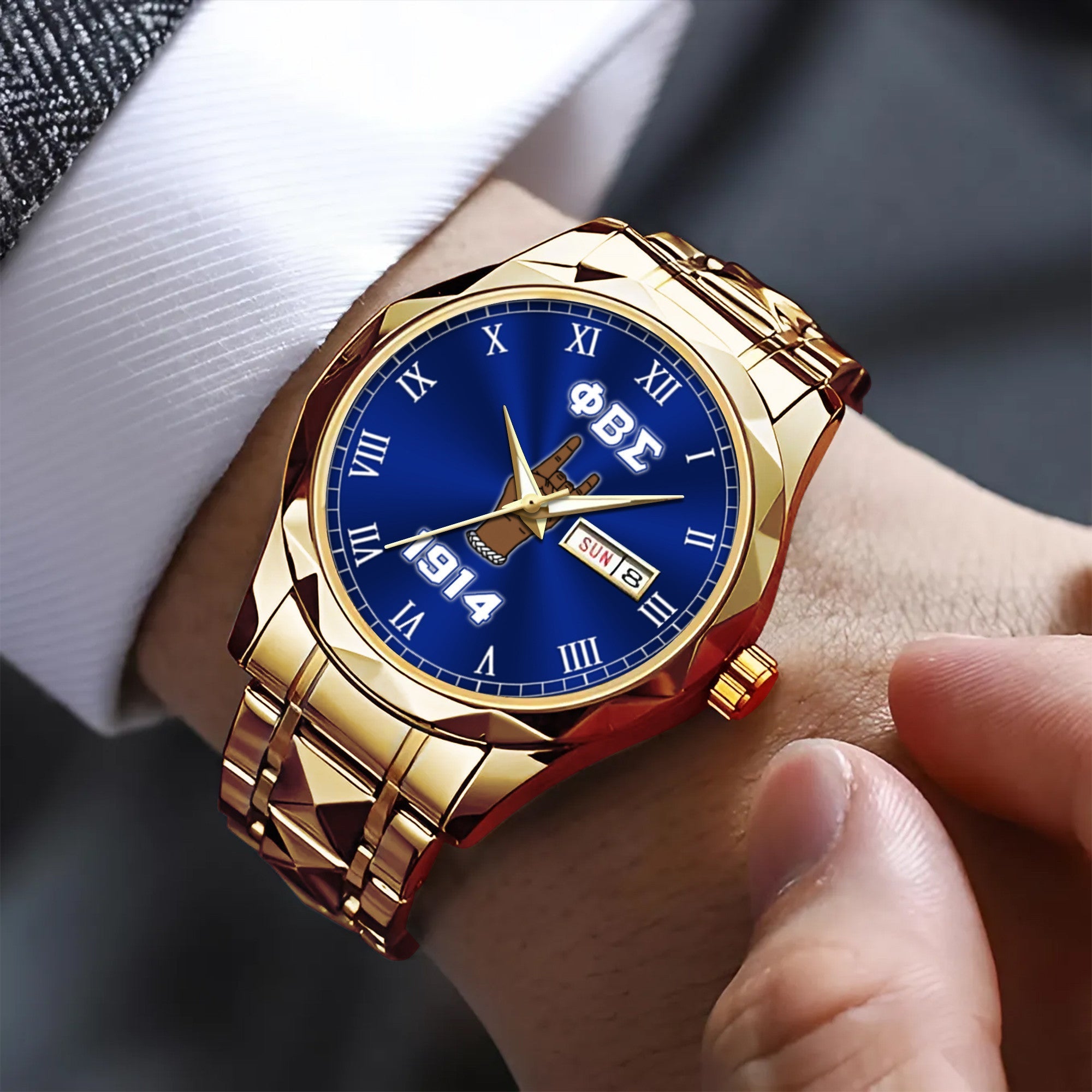 Greeklife Accessories - Phi Beta Sigma Fraternity Handsign Alloy Luxury Quartz Watch A31