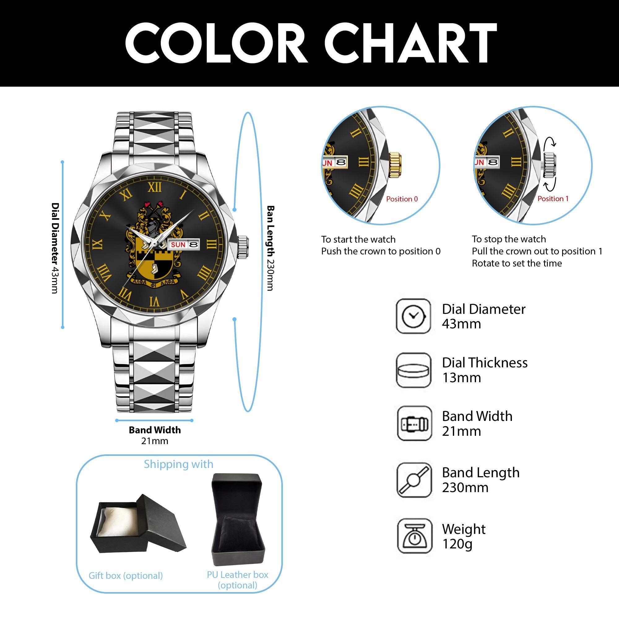 Greeklife Accessories - Alpha Phi Alpha Fraternity Alloy Luxury Quartz Watch A31