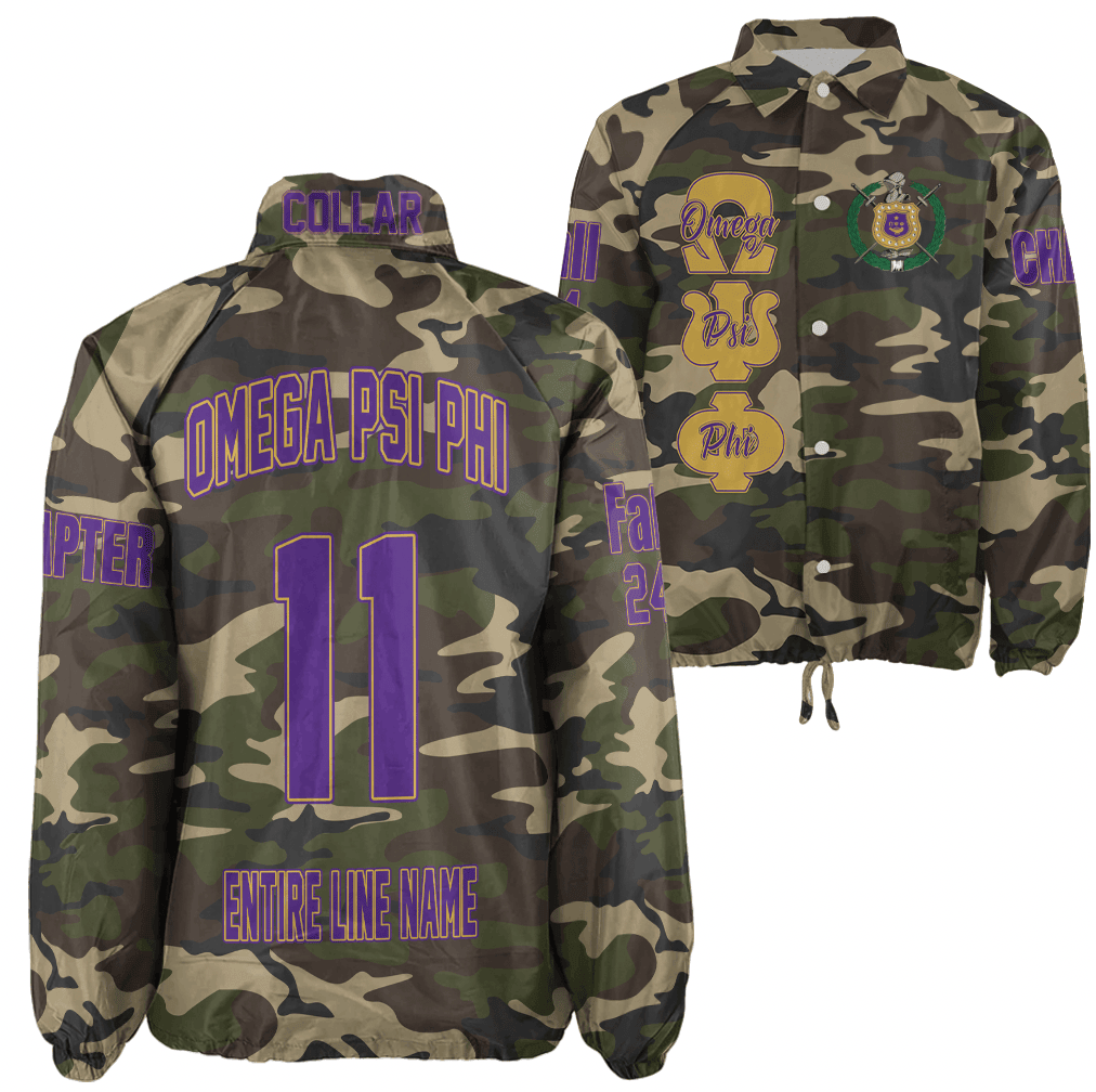 (Custom) AfricaZone Jacket - Omega Psi Phi Camouflage Crossing Jacket A31 | Africazone.store