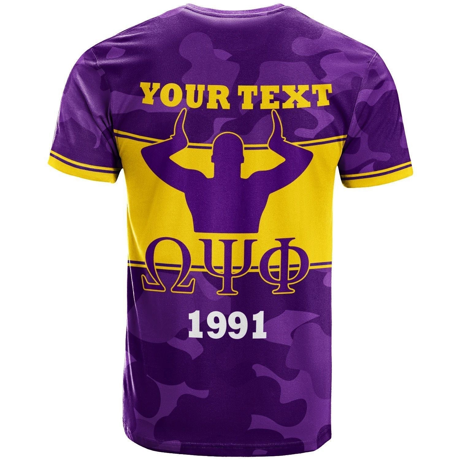 Africazone T-Shirt - Personalized Omega Psi Phi T-Shirt - Camo Version J5 | Africazone.store