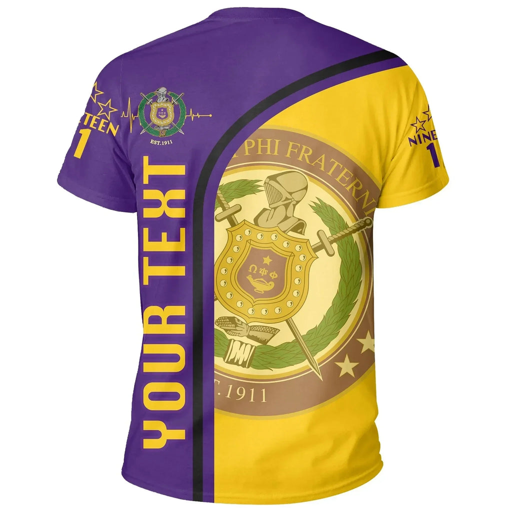 Africazone T-Shirt - Personalised Omega Psi Phi In My Heart Tee J5 | Africazone.store
