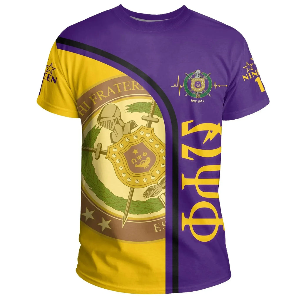 Africazone T-Shirt - Personalised Omega Psi Phi In My Heart Tee J5 | Africazone.store