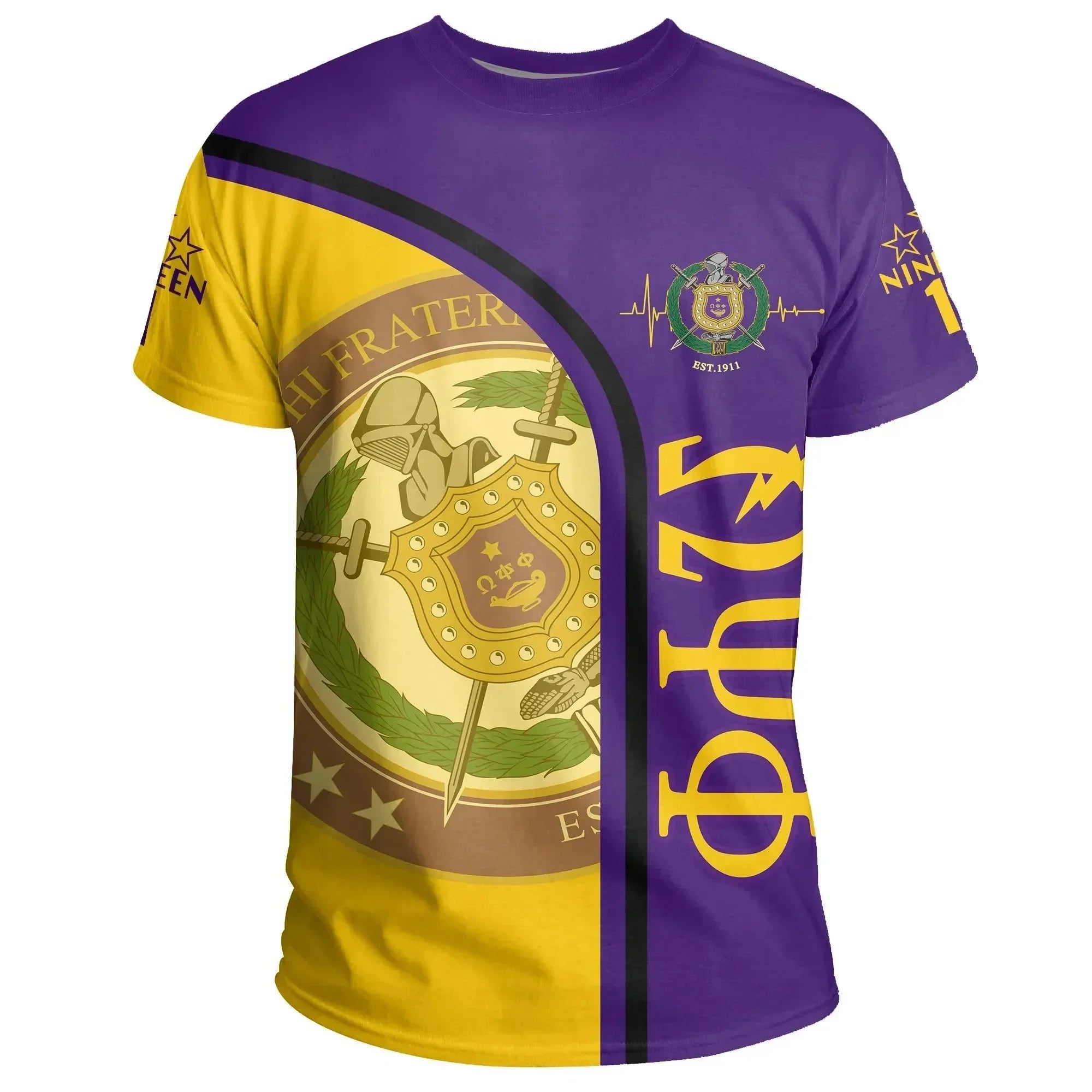 Africazone T-Shirt - Personalised Omega Psi Phi In My Heart Tee J5 | Africazone.store