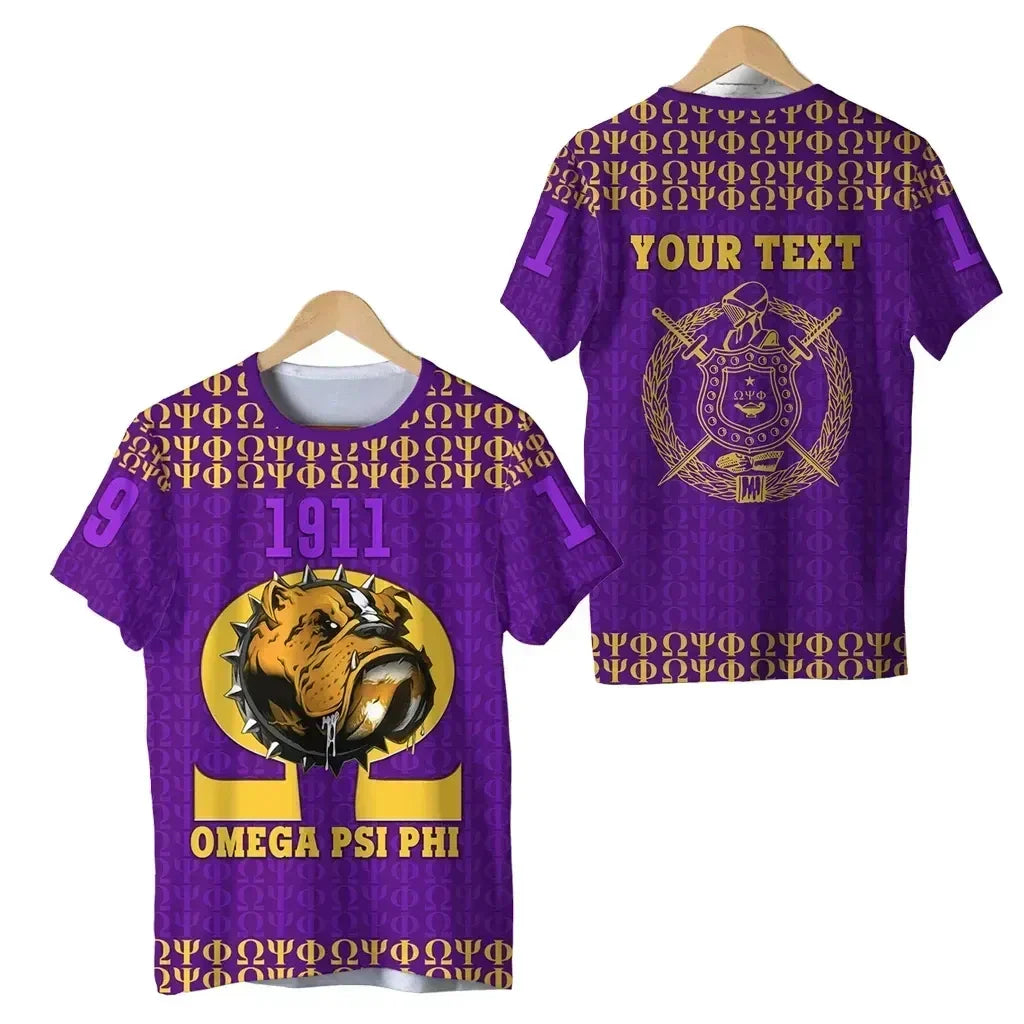 Africazone T-Shirt - Personalized Omega Psi Phi Bull Dogs Special J5 | Africazone.store