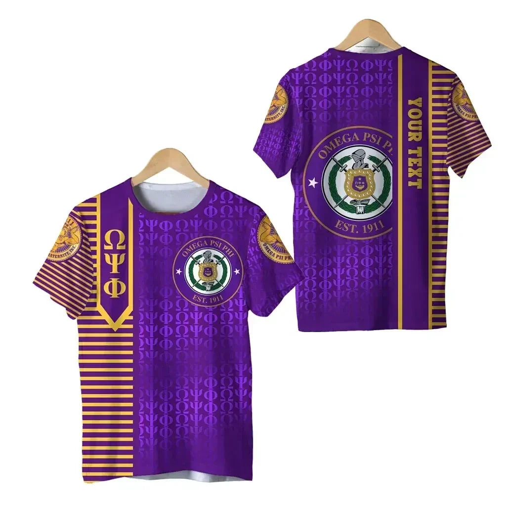 Africazone T-Shirt - Personalized Omega Psi Phi Simple Style J5 | Africazone.store