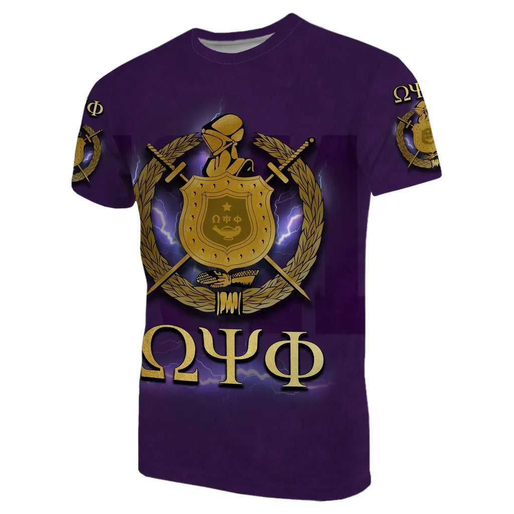 Africazone T-Shirt - Personalized Omega Psi Phi Bulldog Crown Hand Sign Army Boots J5 | Africazone.store